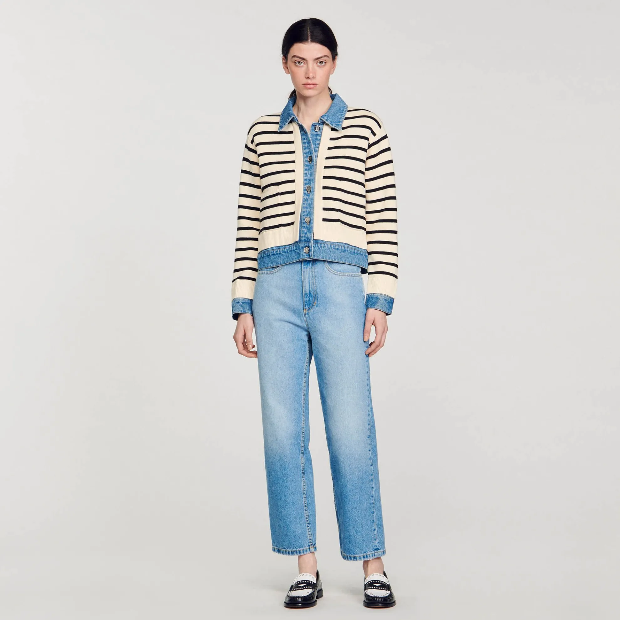 Cardicoat Gestreept Breiwerk En Denim