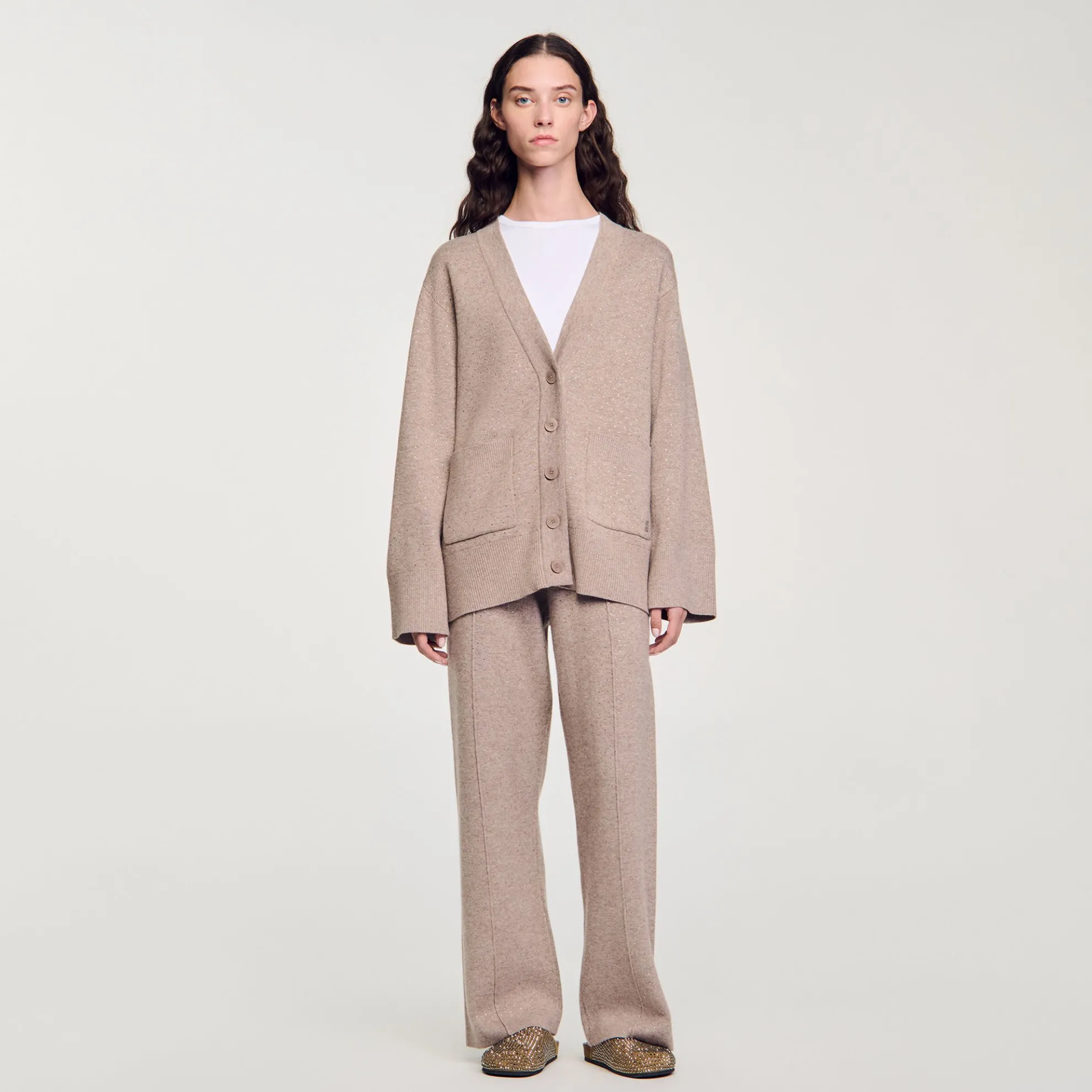 Cardigan Vest Lang Stras