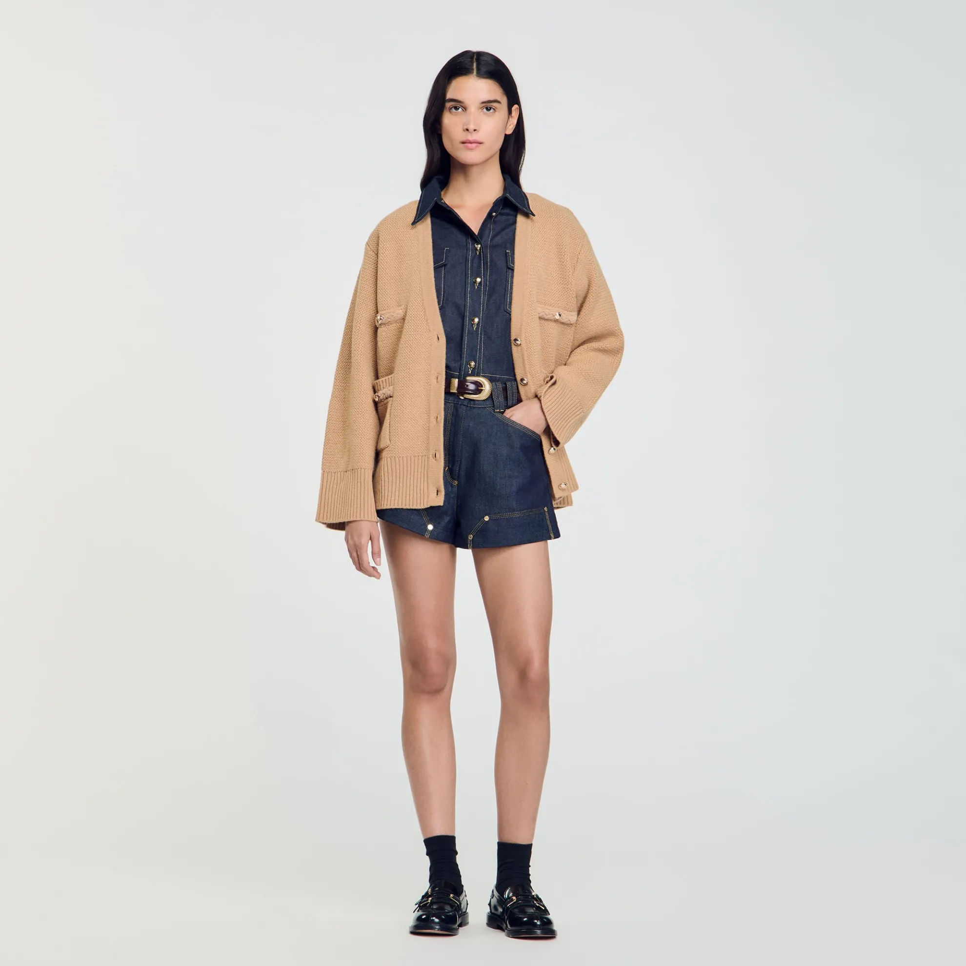 Cardigan Vest Lang Wol