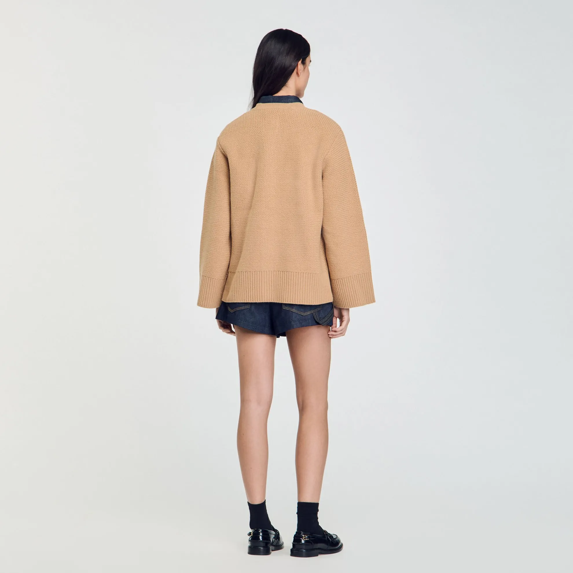 Cardigan Vest Lang Wol