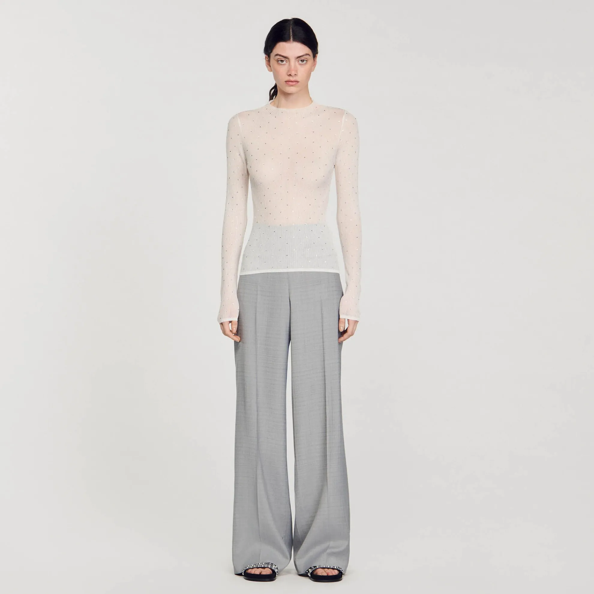 Doorzichtige Trui Met Stras