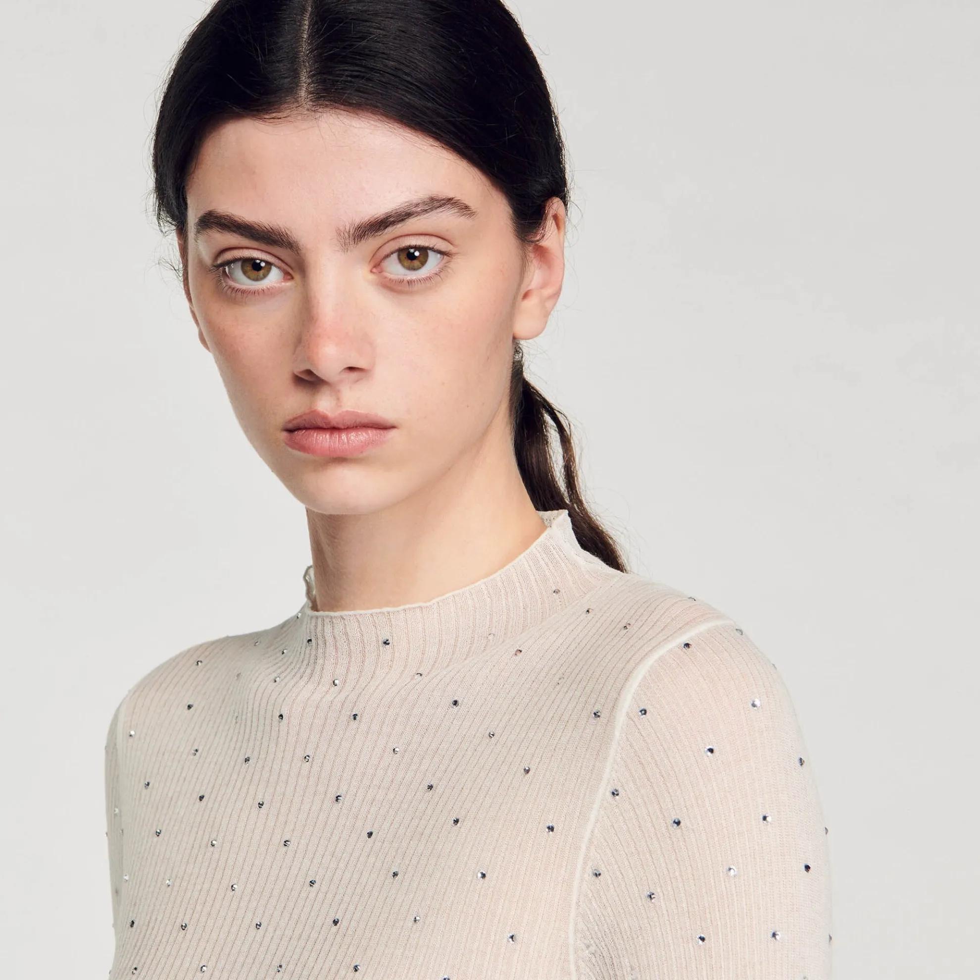 Doorzichtige Trui Met Stras