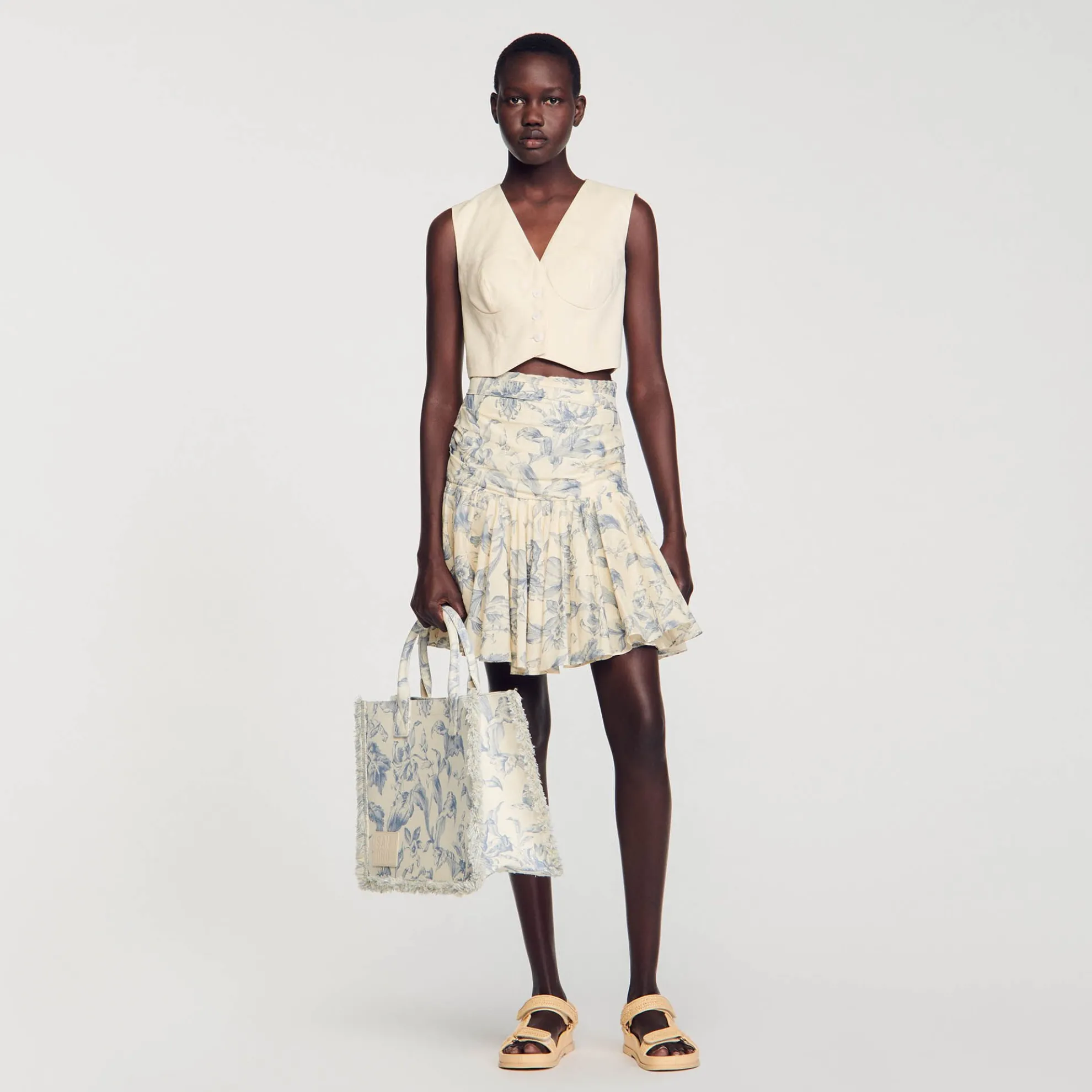 Gebloemde Rok Met Ruches