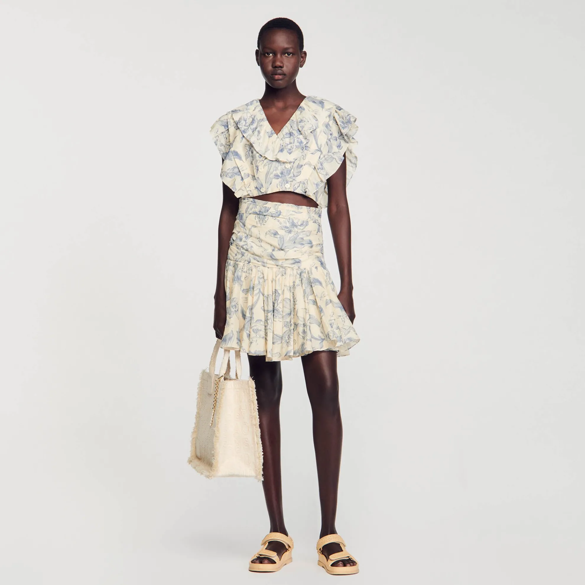 Gebloemde Top Met Ruches