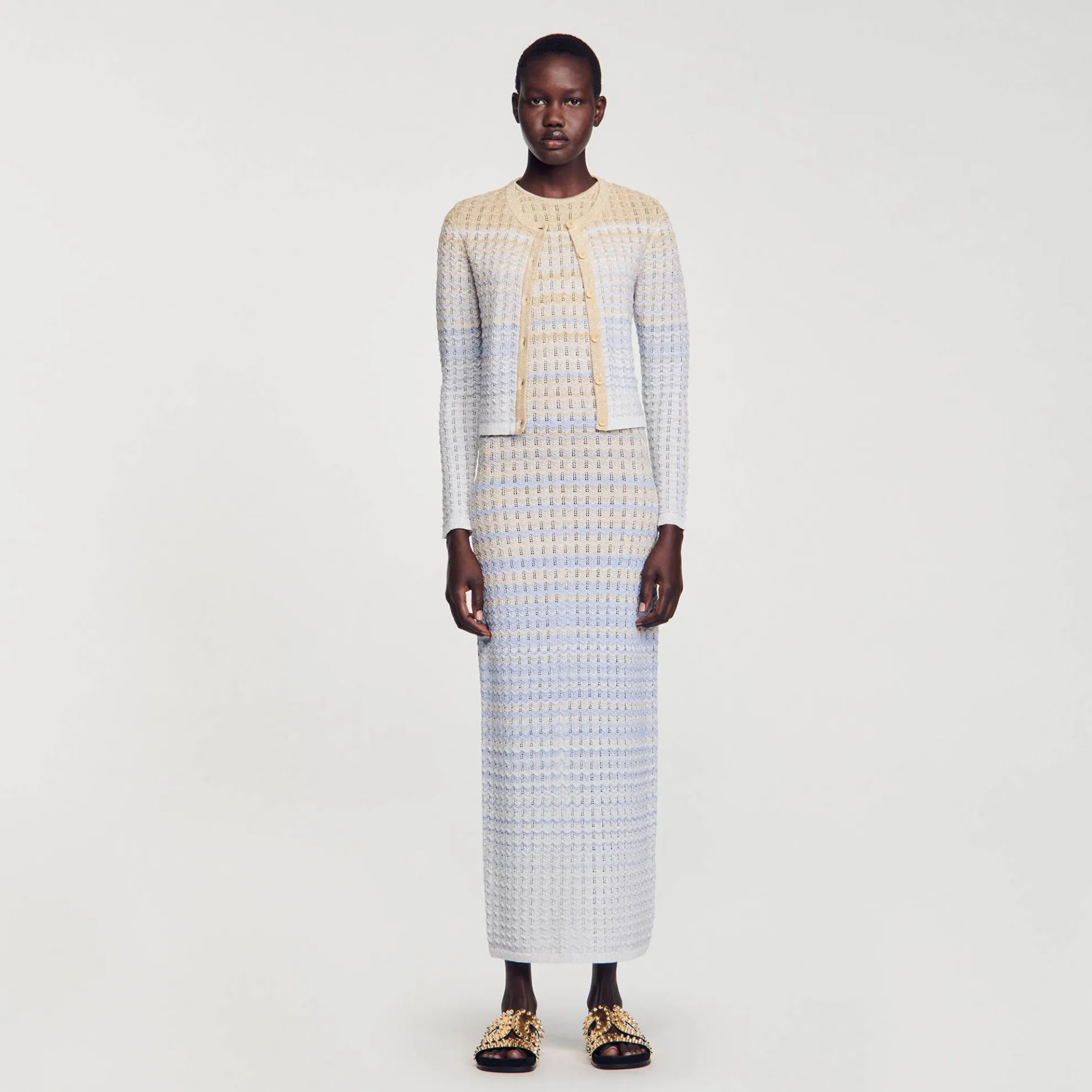 Gebreid Cardigan Vest Met Kleurverloop