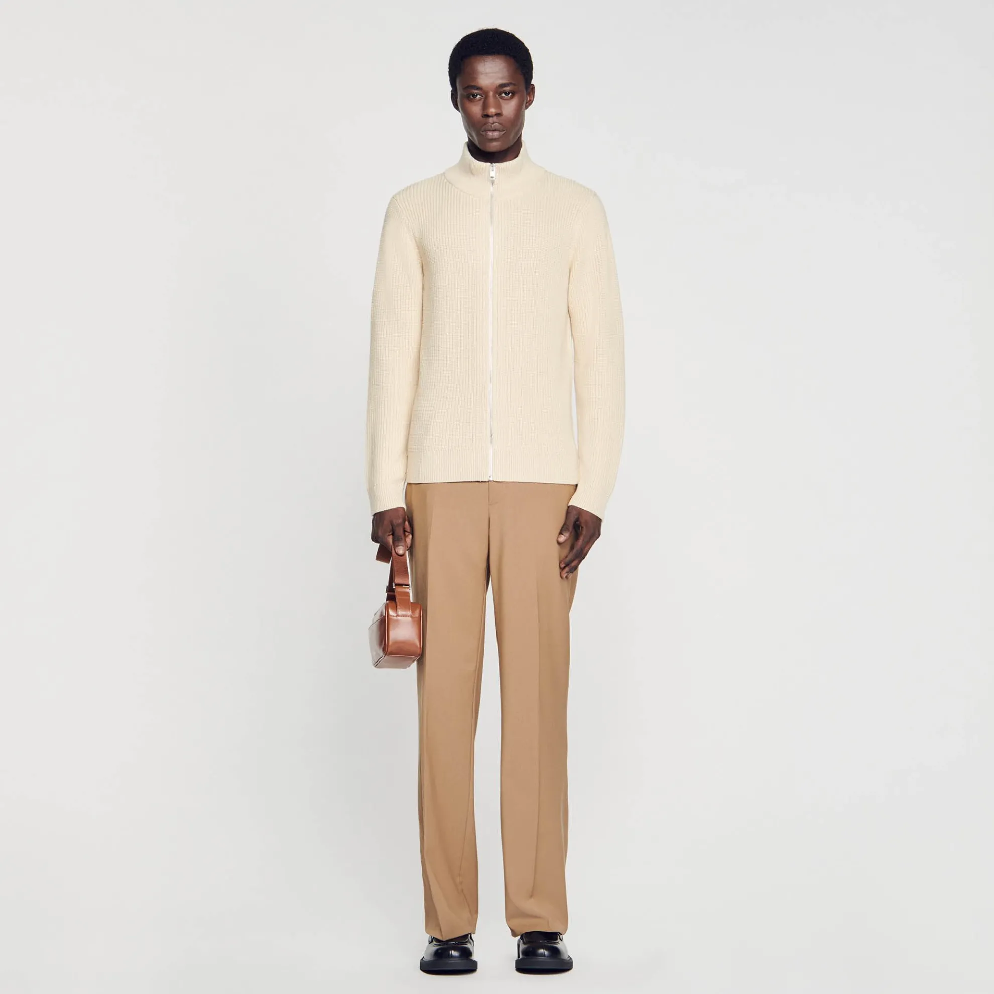 Gebreid Cardigan Vest Met Ritssluiting