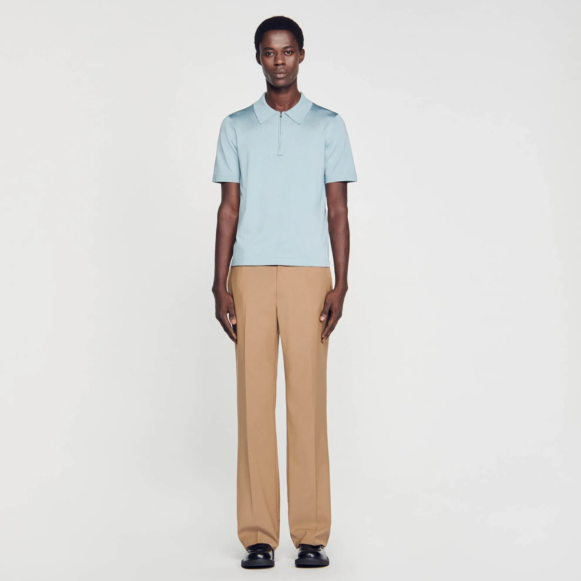 Gebreide Polo Met Ritskraag