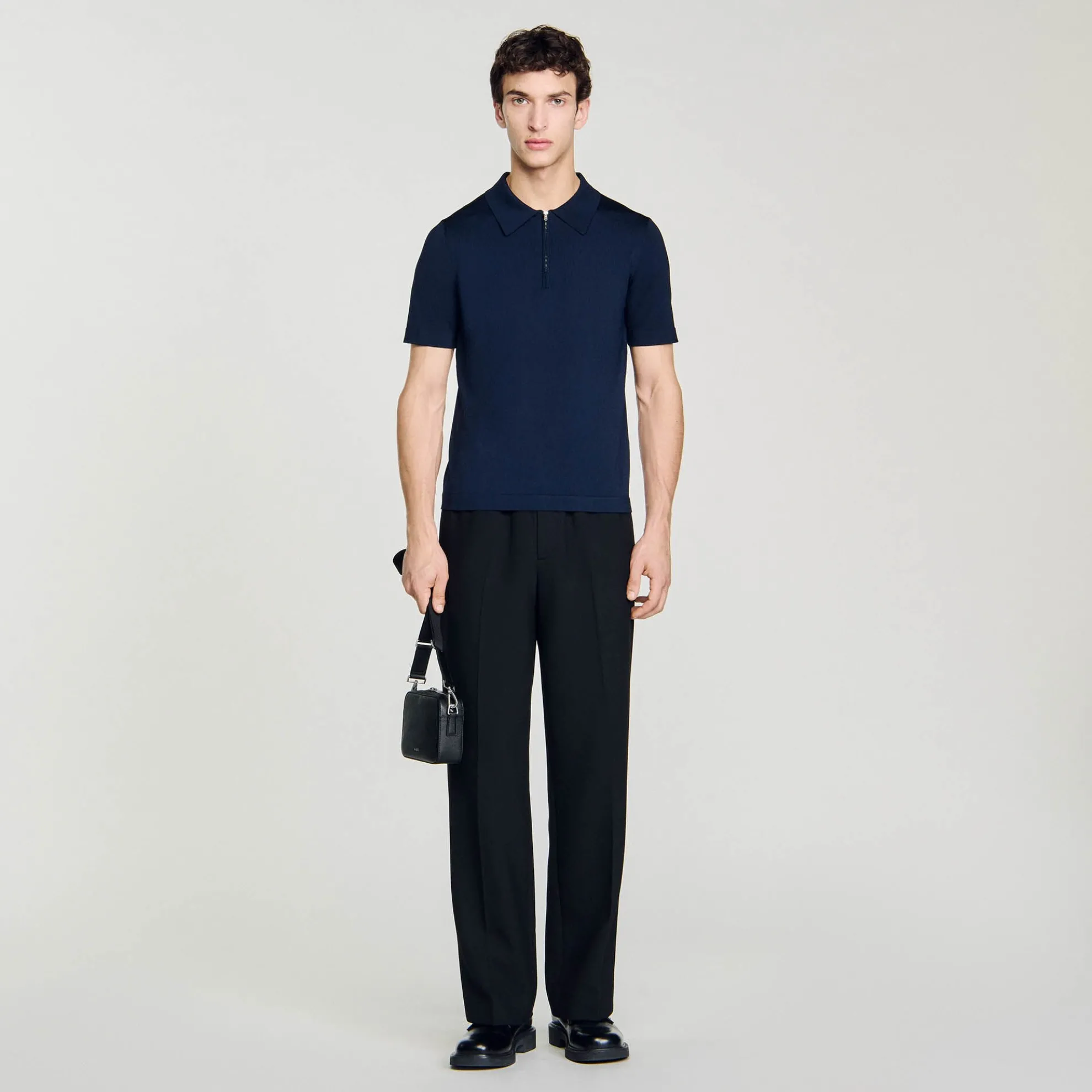 Gebreide Polo Met Ritskraag