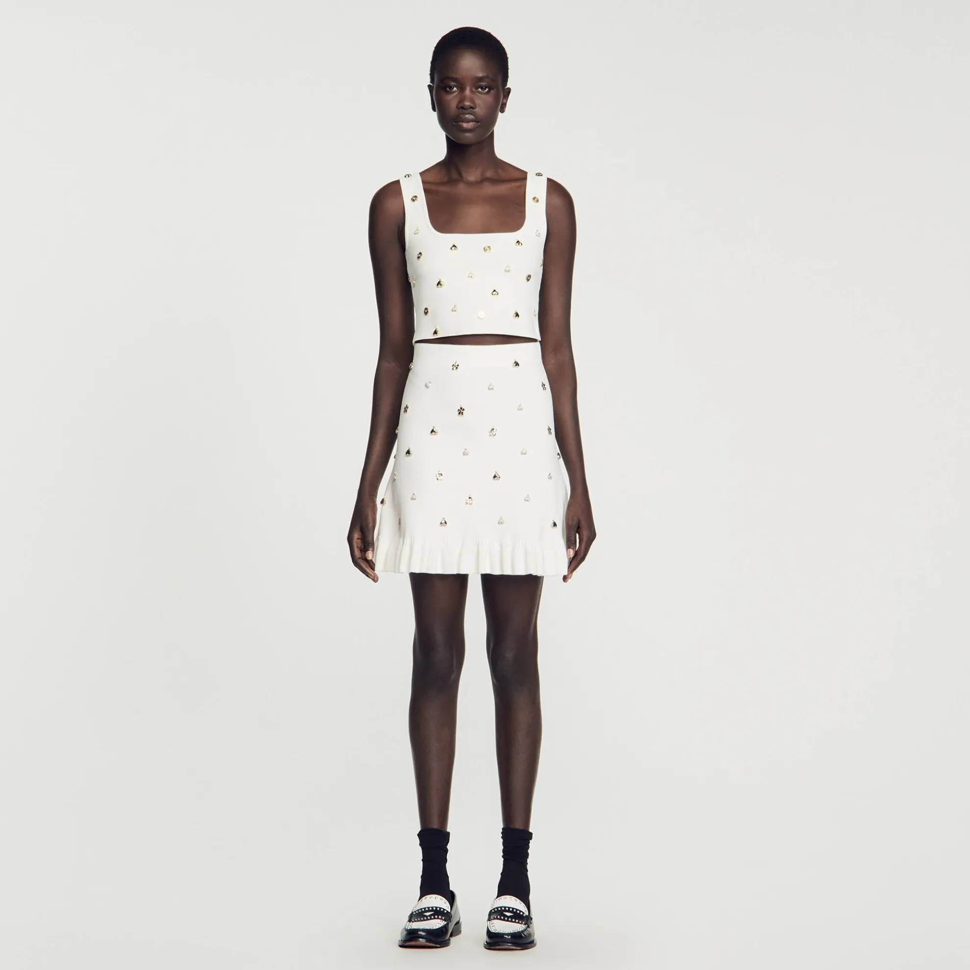 Gebreide Rok Versierd Met Bedels