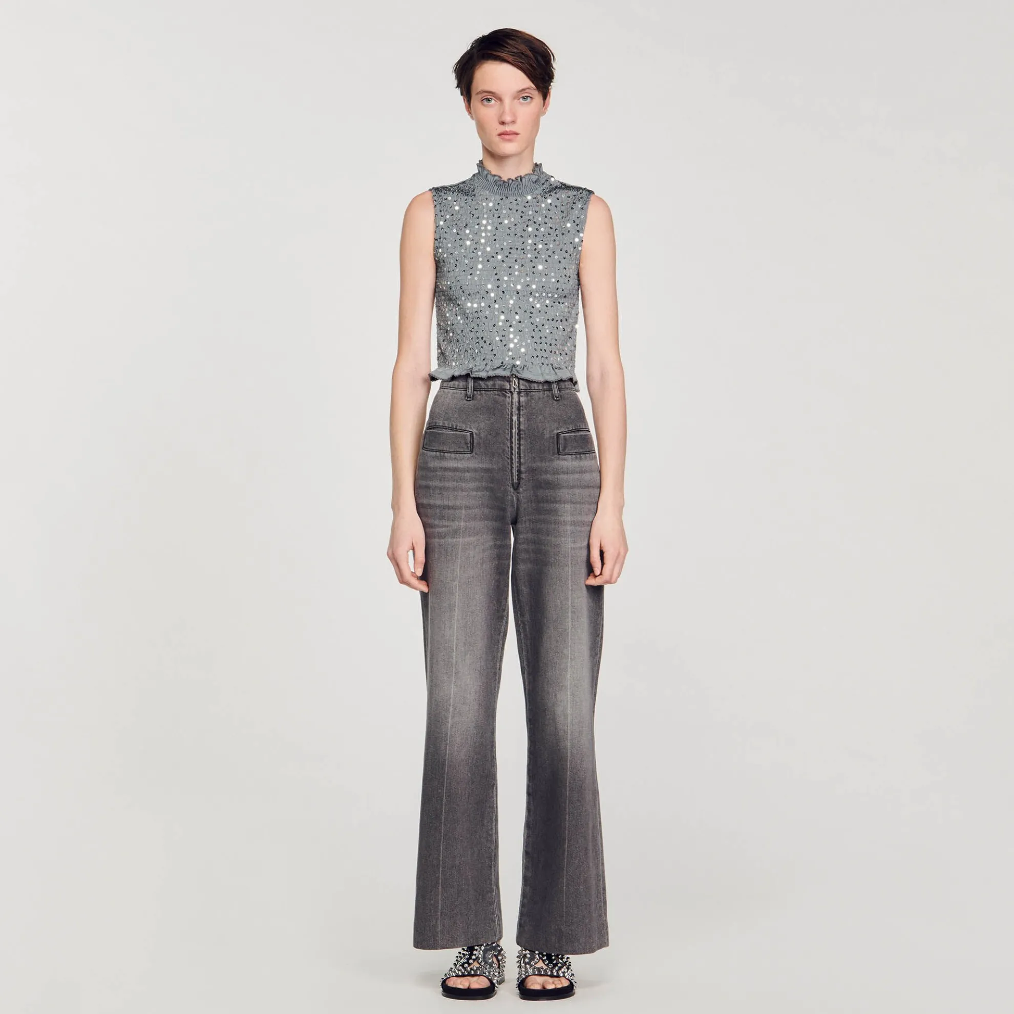 Gesmokte Top Met Pailletten