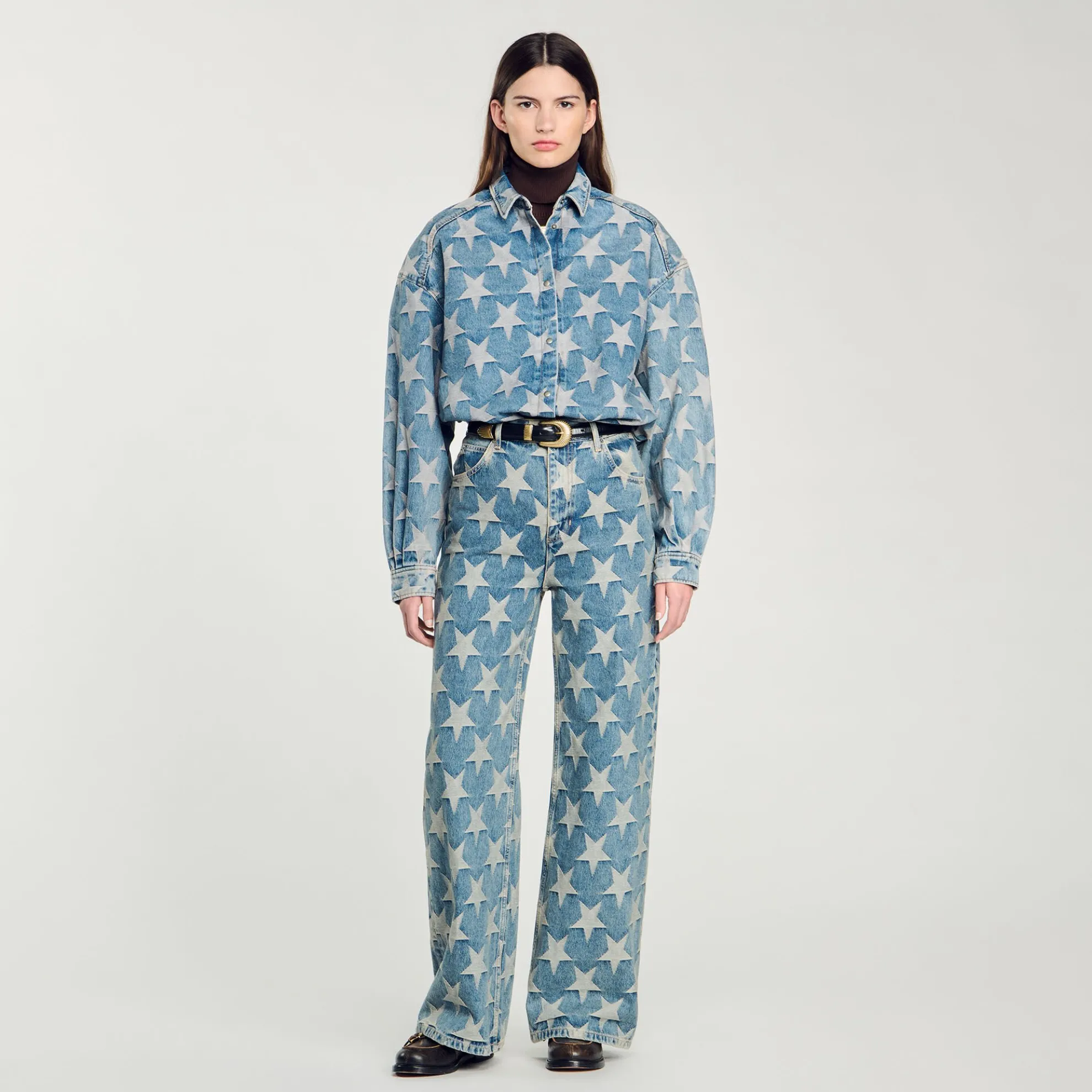 Jeans Jacquard Met Sterren