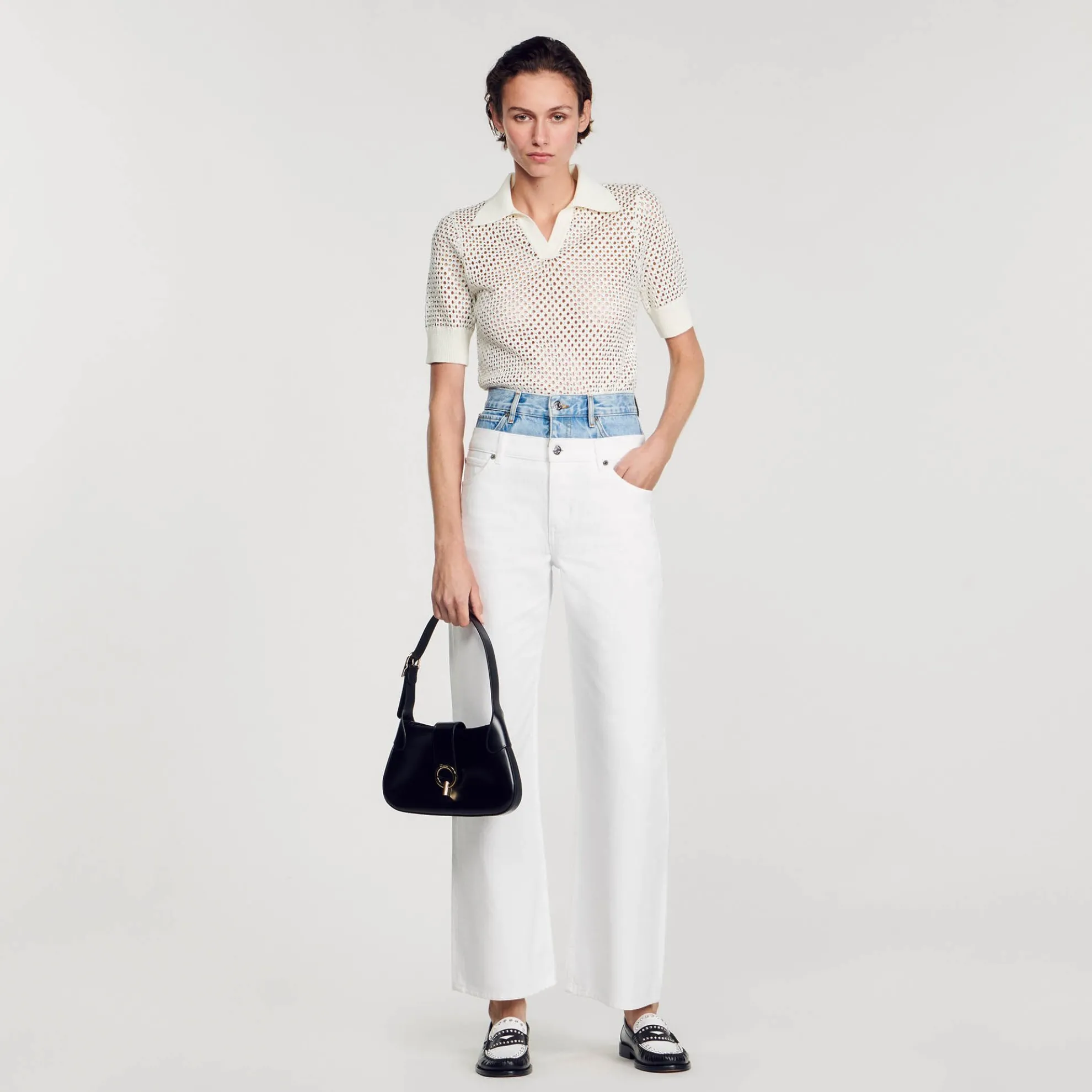 Jeans Tweekleurig Dubbele Riem