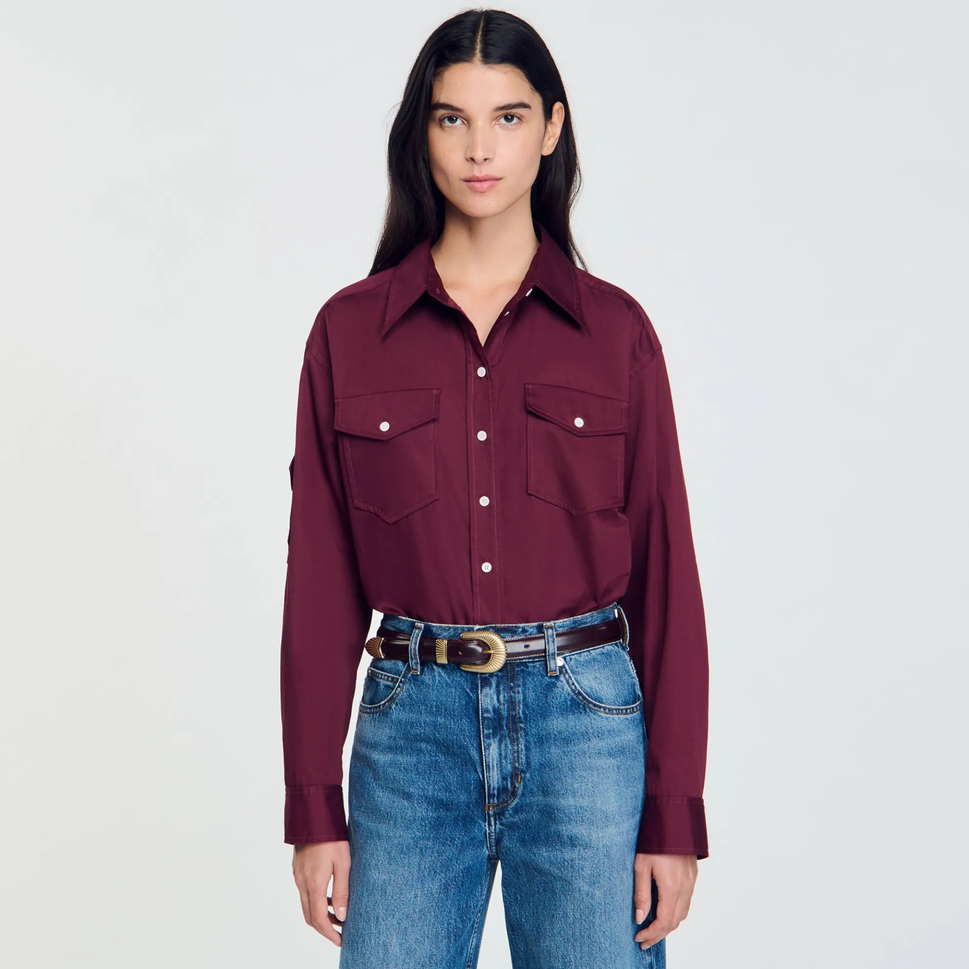 Katoenen Overhemdblouse