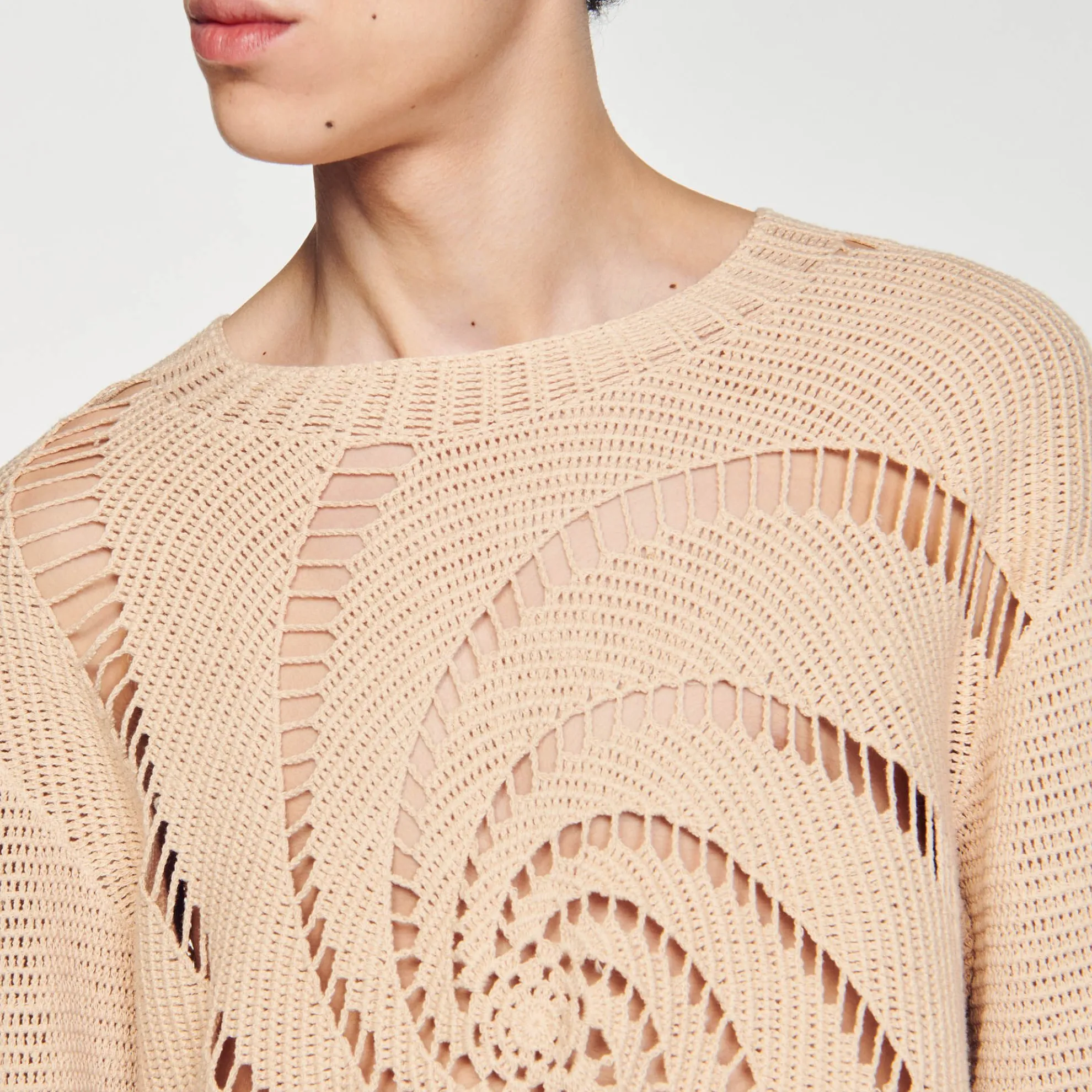 Katoenen Trui Haakwerk Spiraal