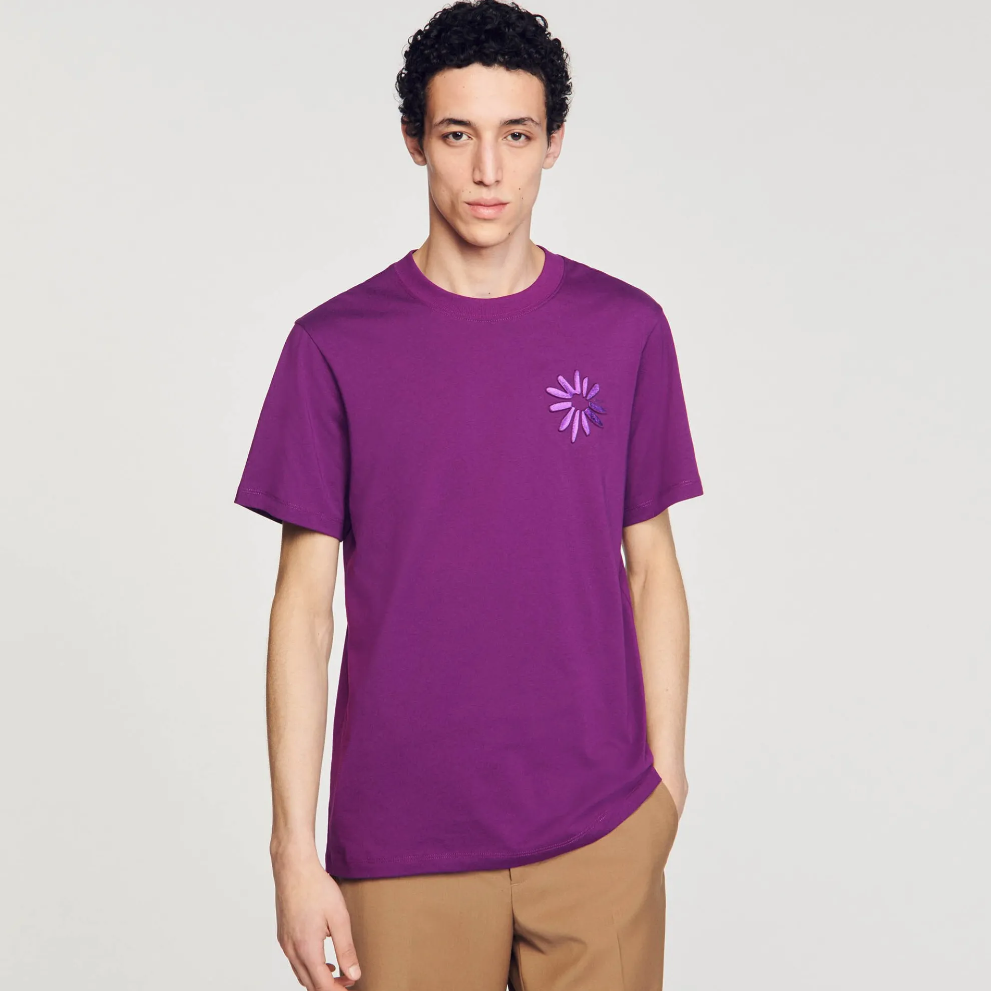 Katoenen T-shirt Met Bloem