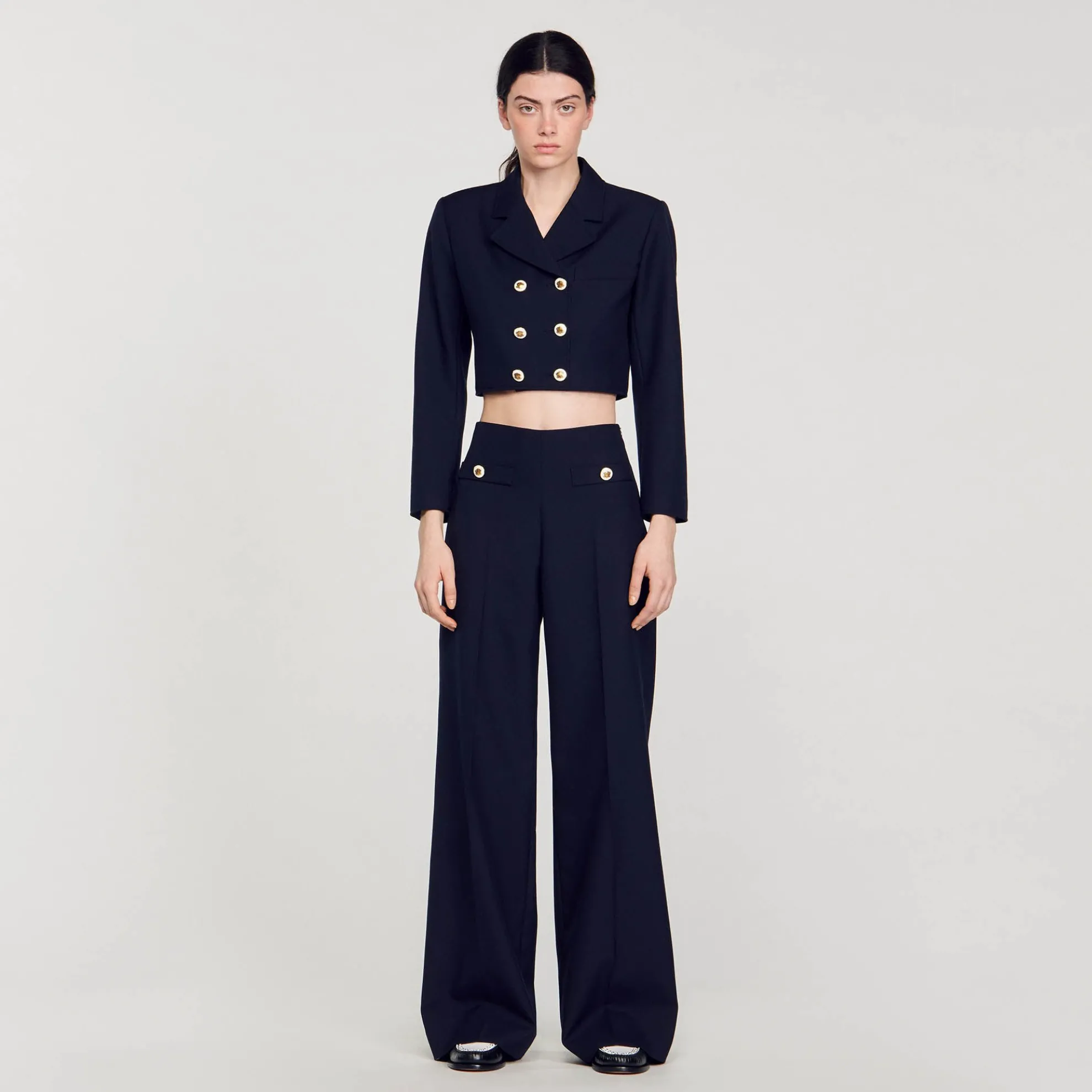 Kort Vest Met Dubbele Rij Knopen