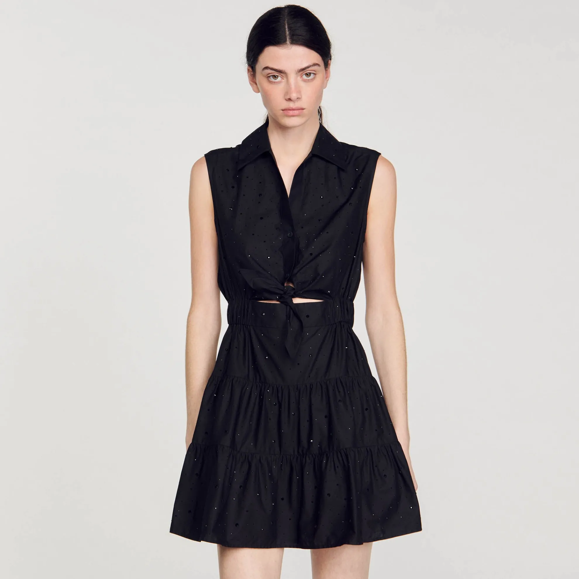 Korte Jurk Gedrapeerd Met Stras