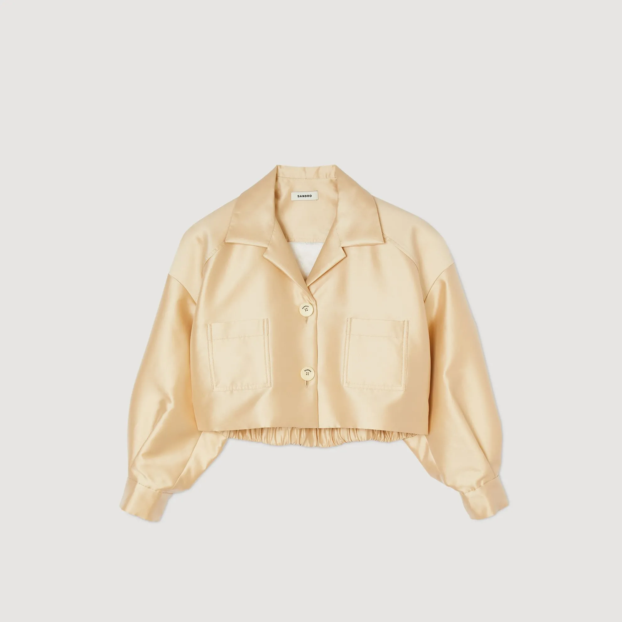 Korte Satijnachtige Overhemdblouse