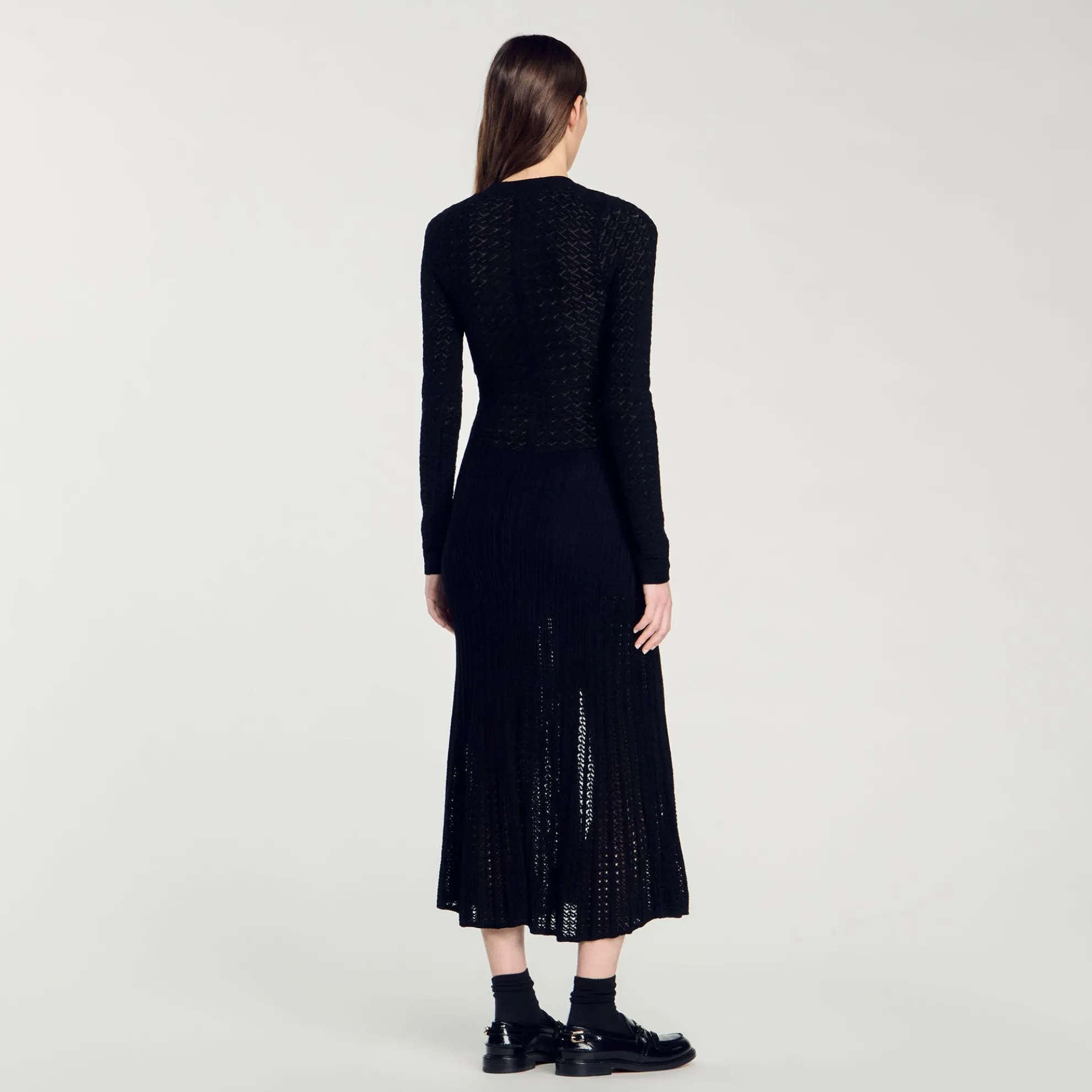 Lange Gebreide Jurk Met Fluweeleffect