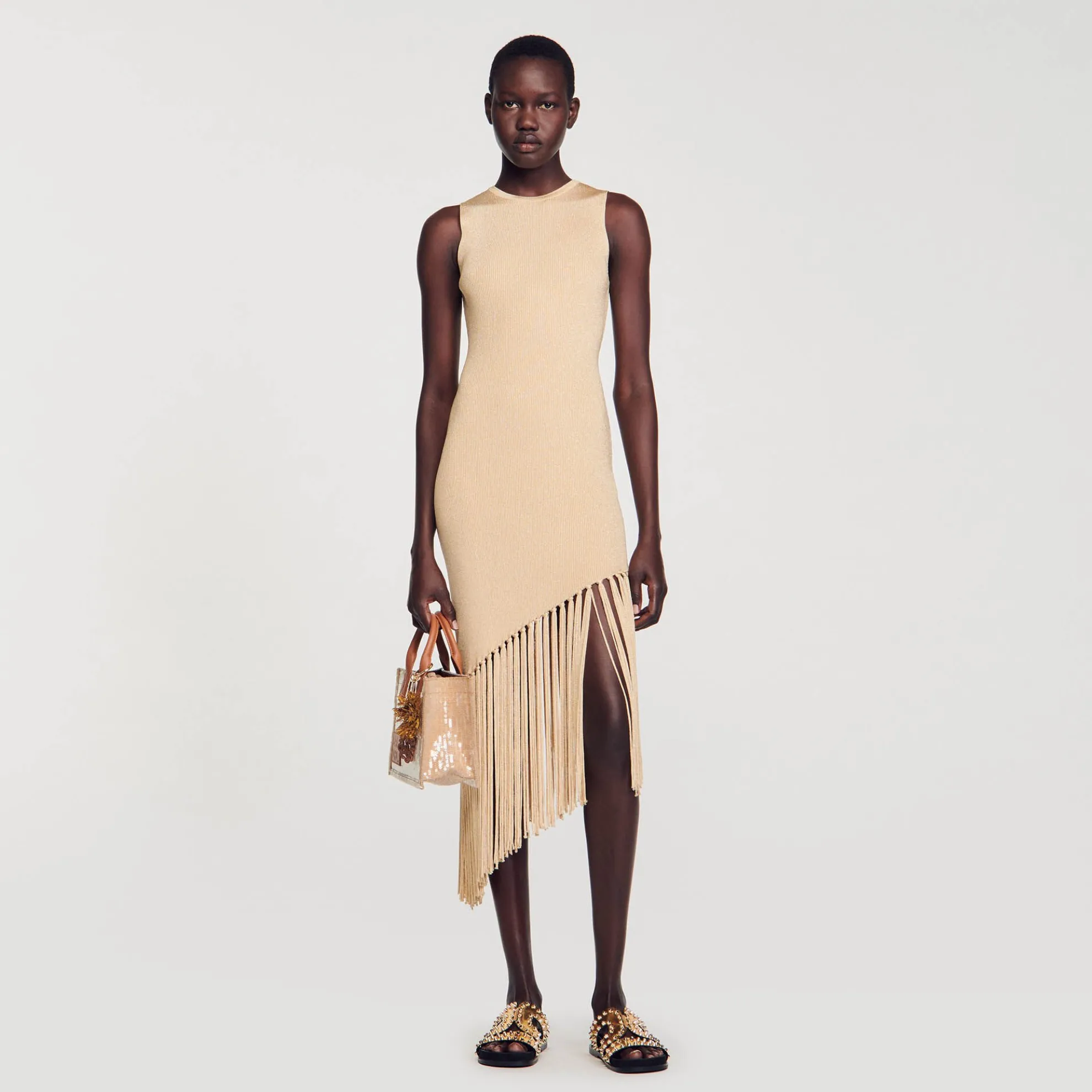 Lange Jurk Asymmetrisch Met Franjes