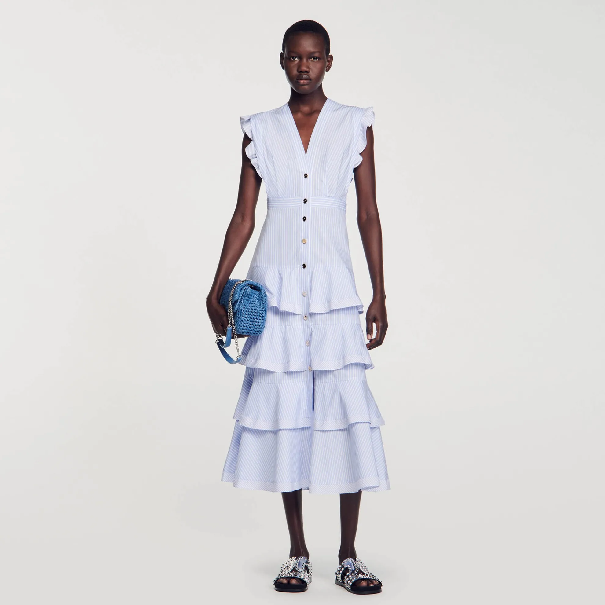 Lange Jurk Met Ruches