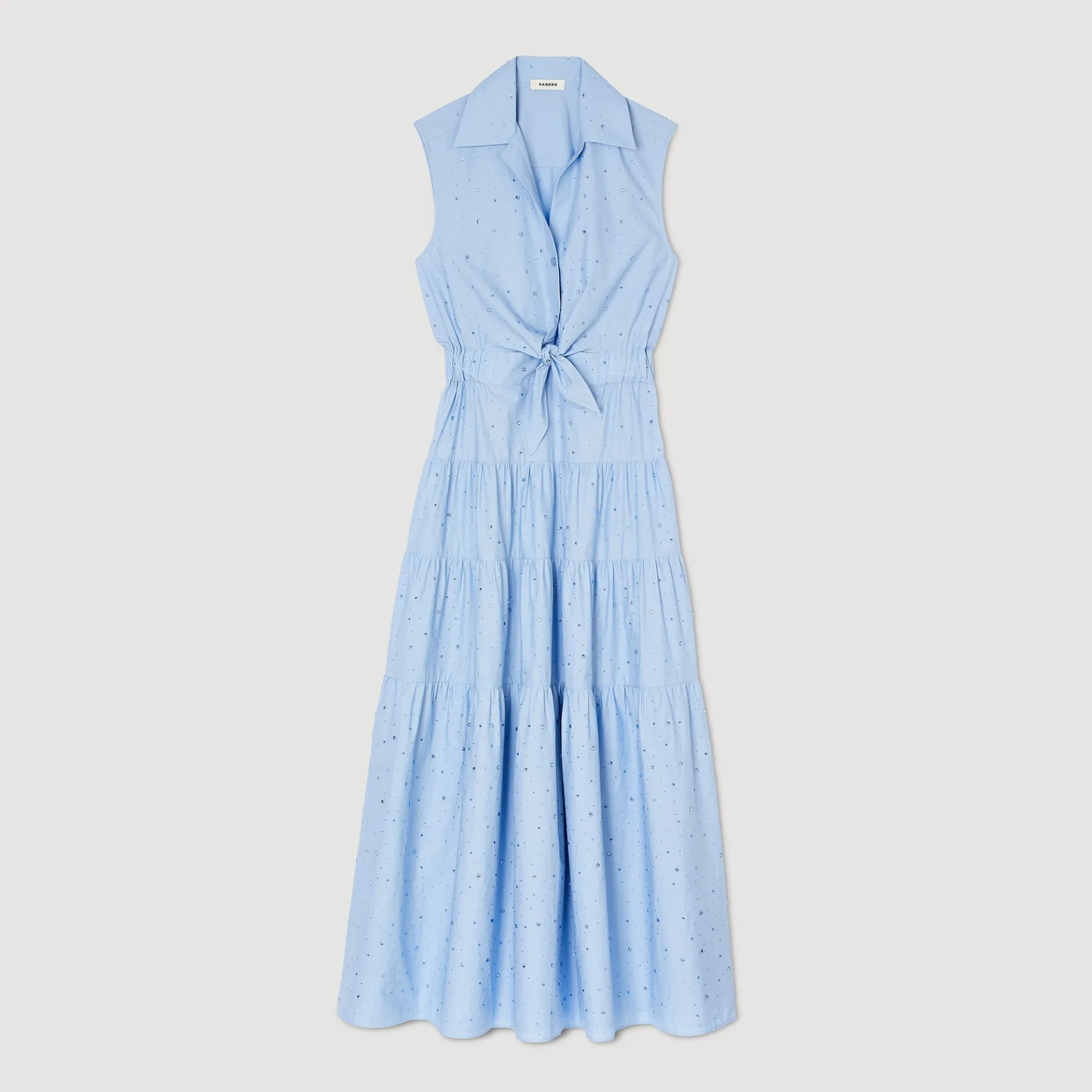 Lange Jurk Striksluiting Met Stras