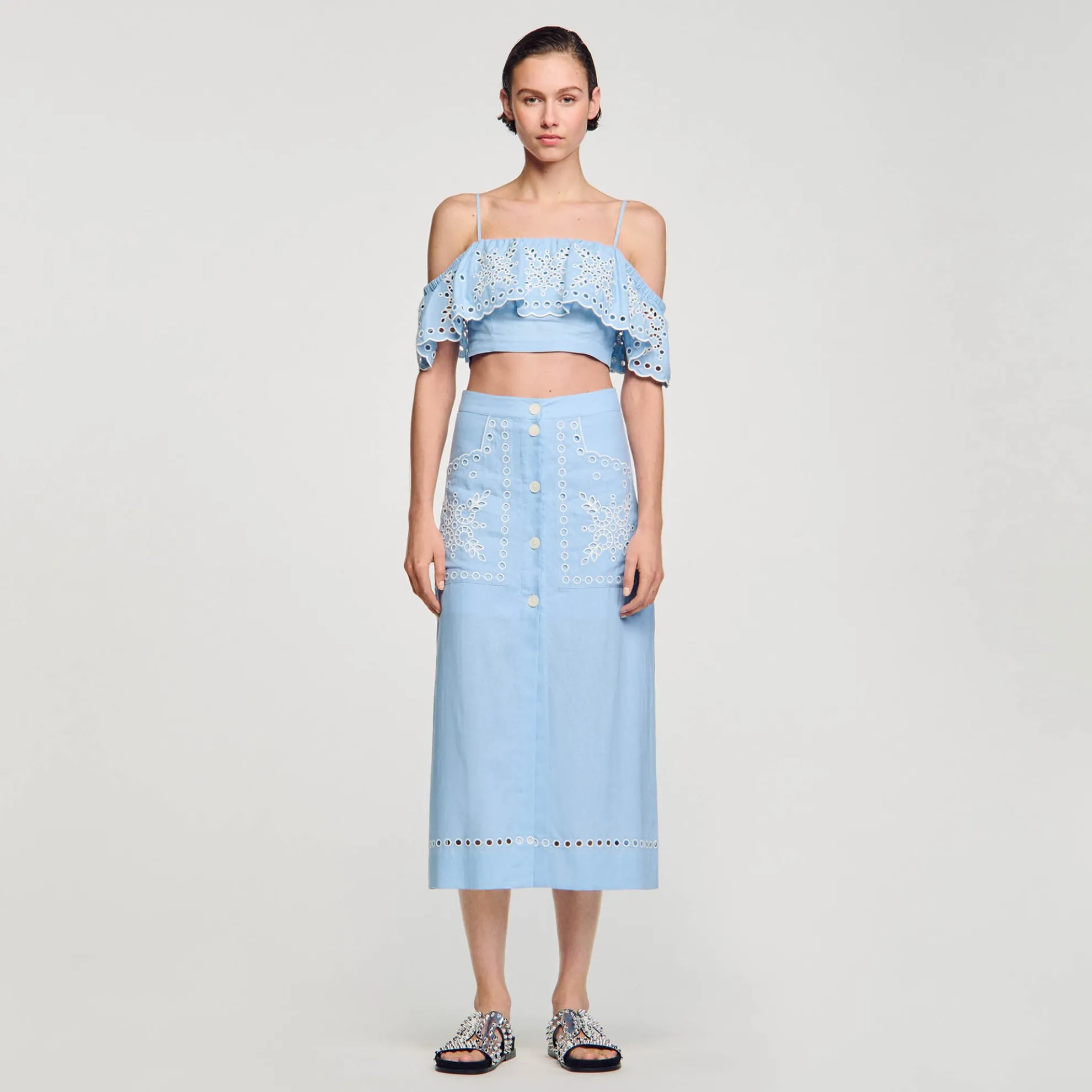 Lange Rok Geborduurd