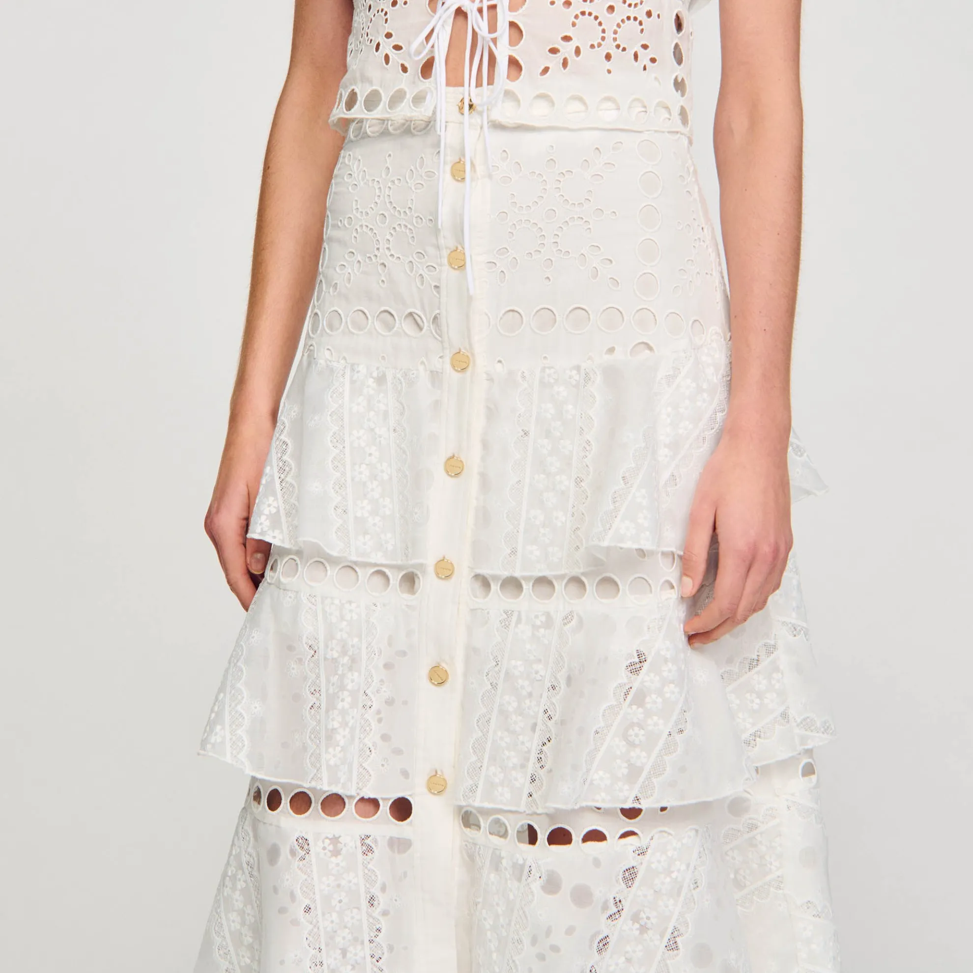 Lange Rok Met Engels Borduurwerk