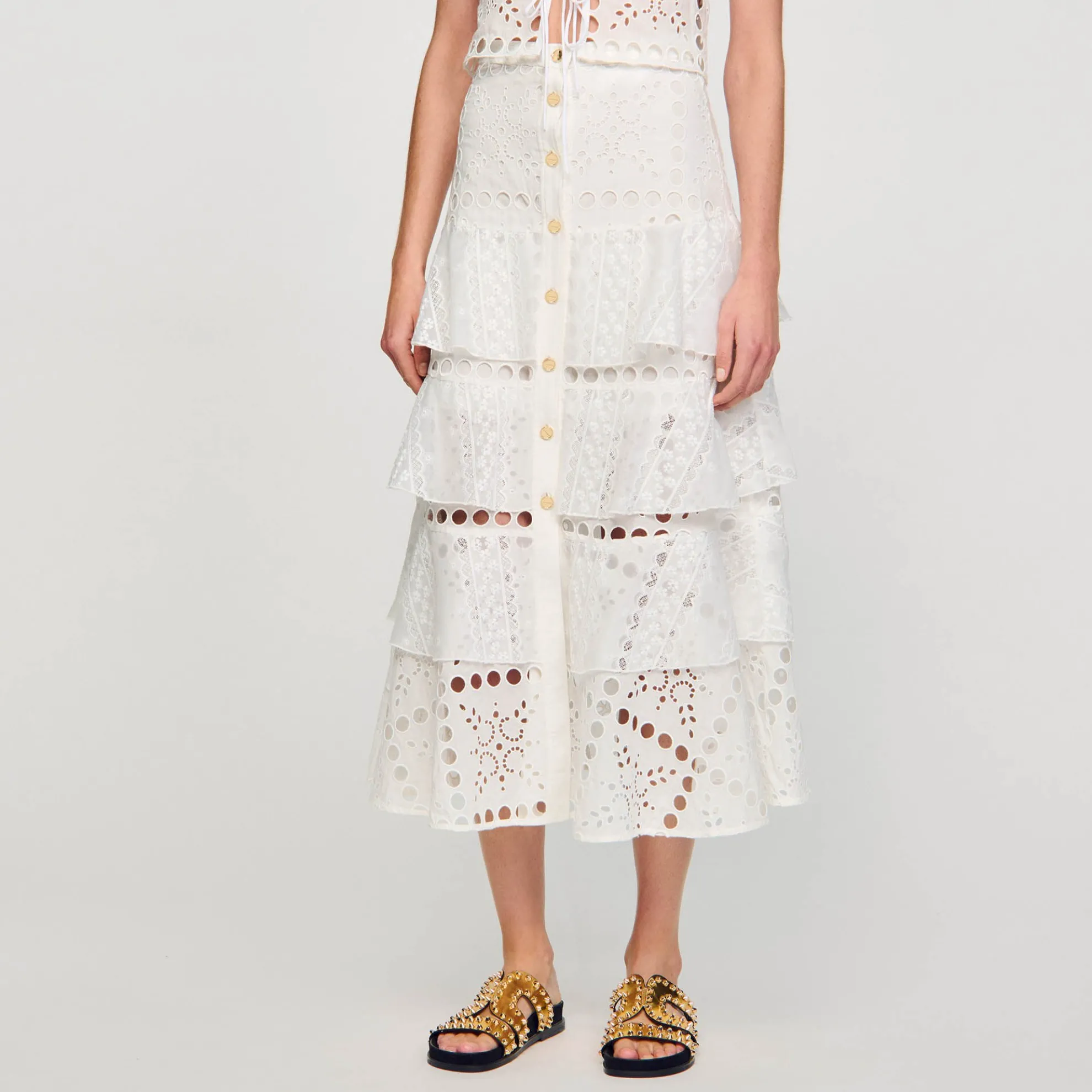 Lange Rok Met Engels Borduurwerk