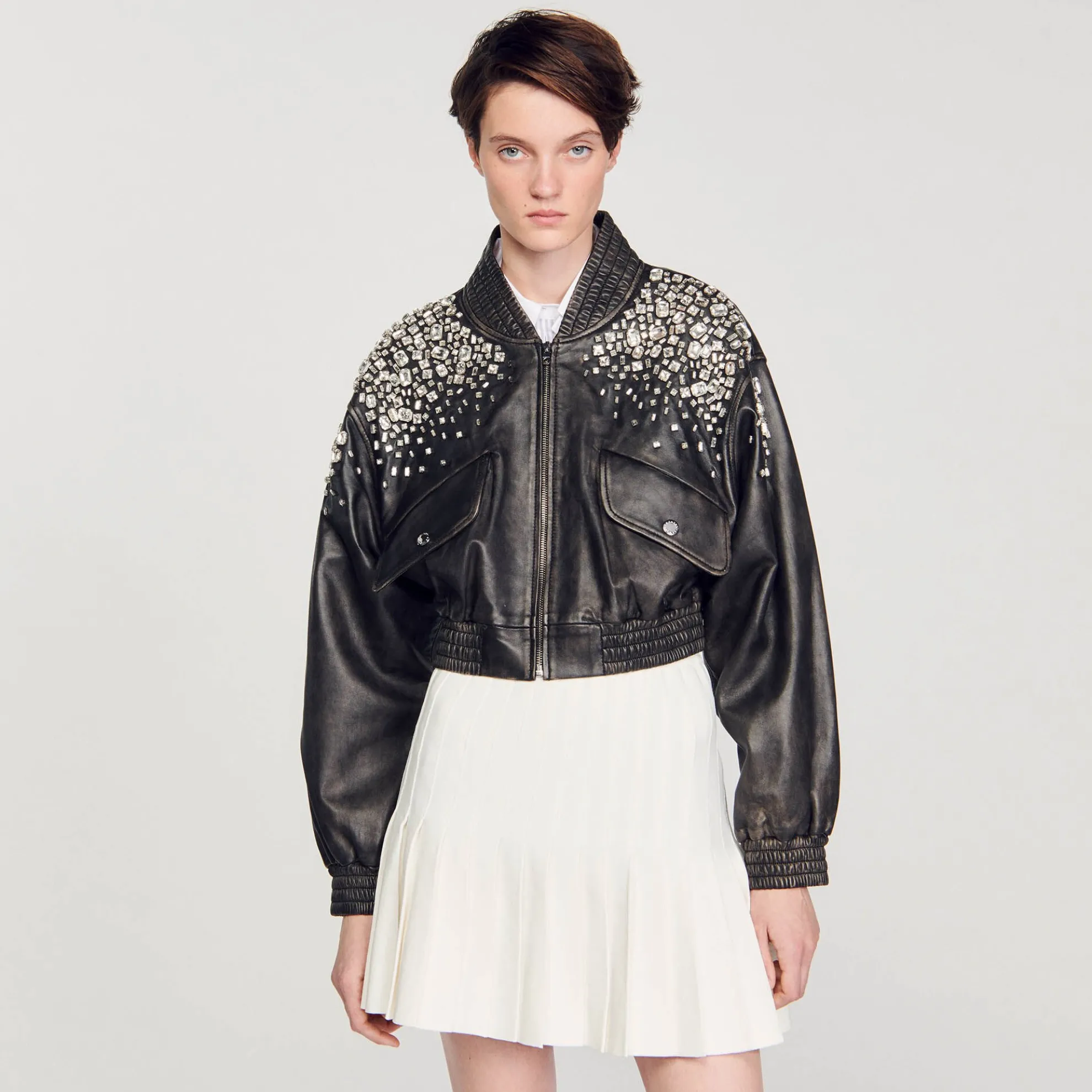 Leren Jack Met Kristallen