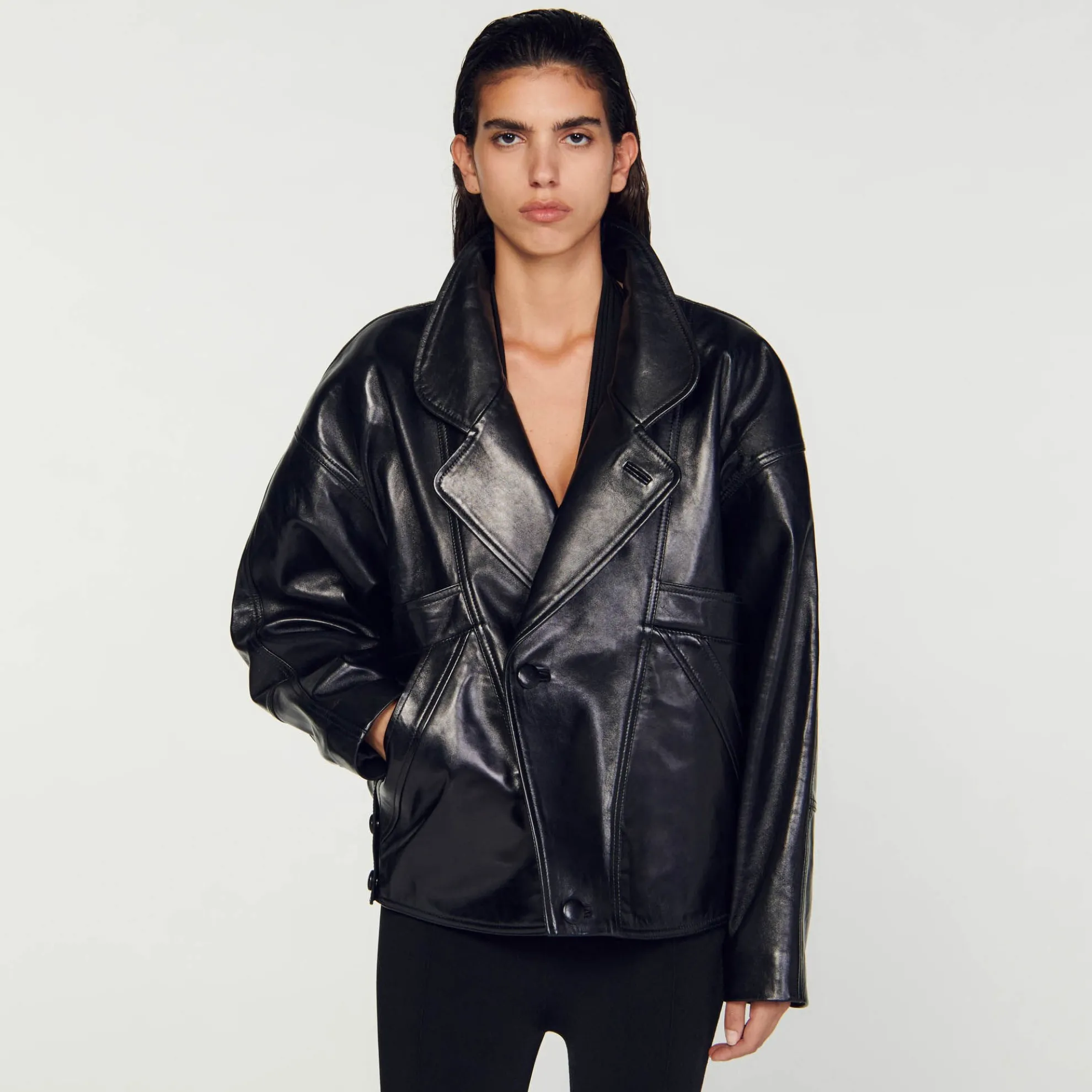Leren Jack Oversized