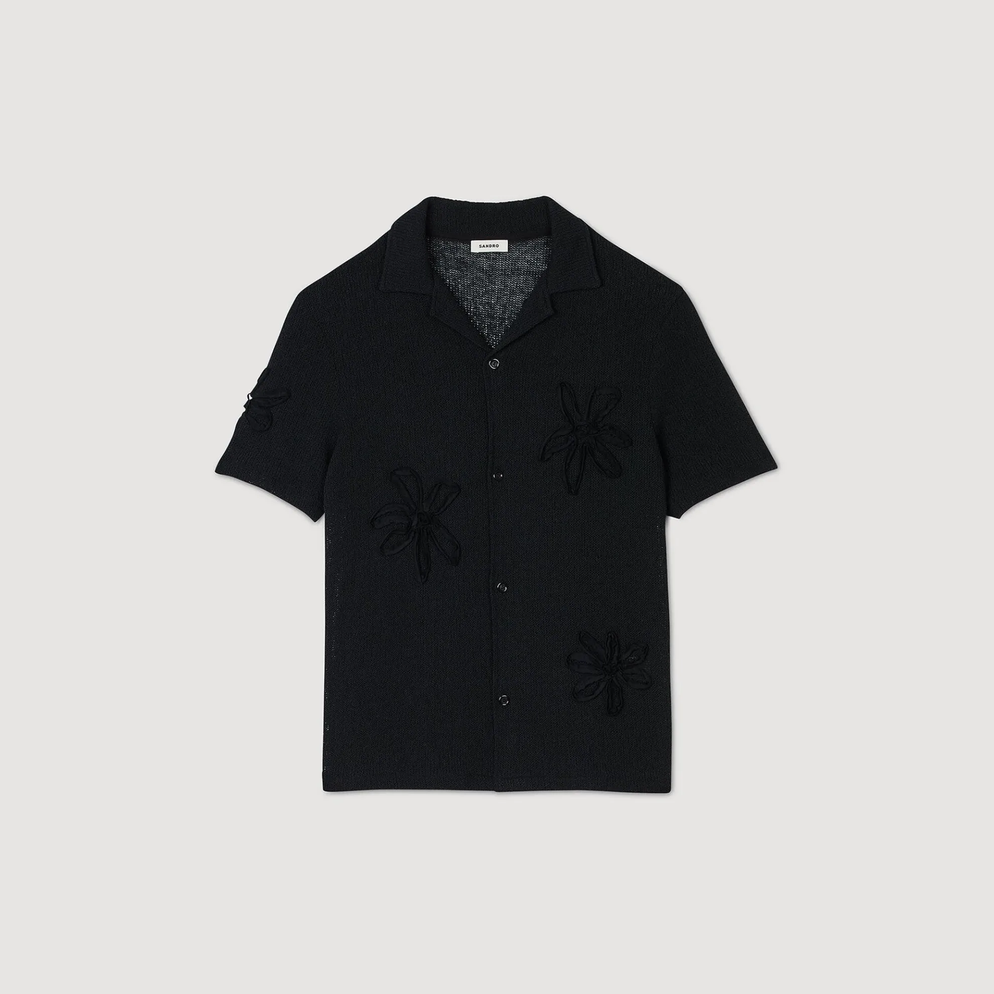 Overhemd Gebreid Met Bloemmotief