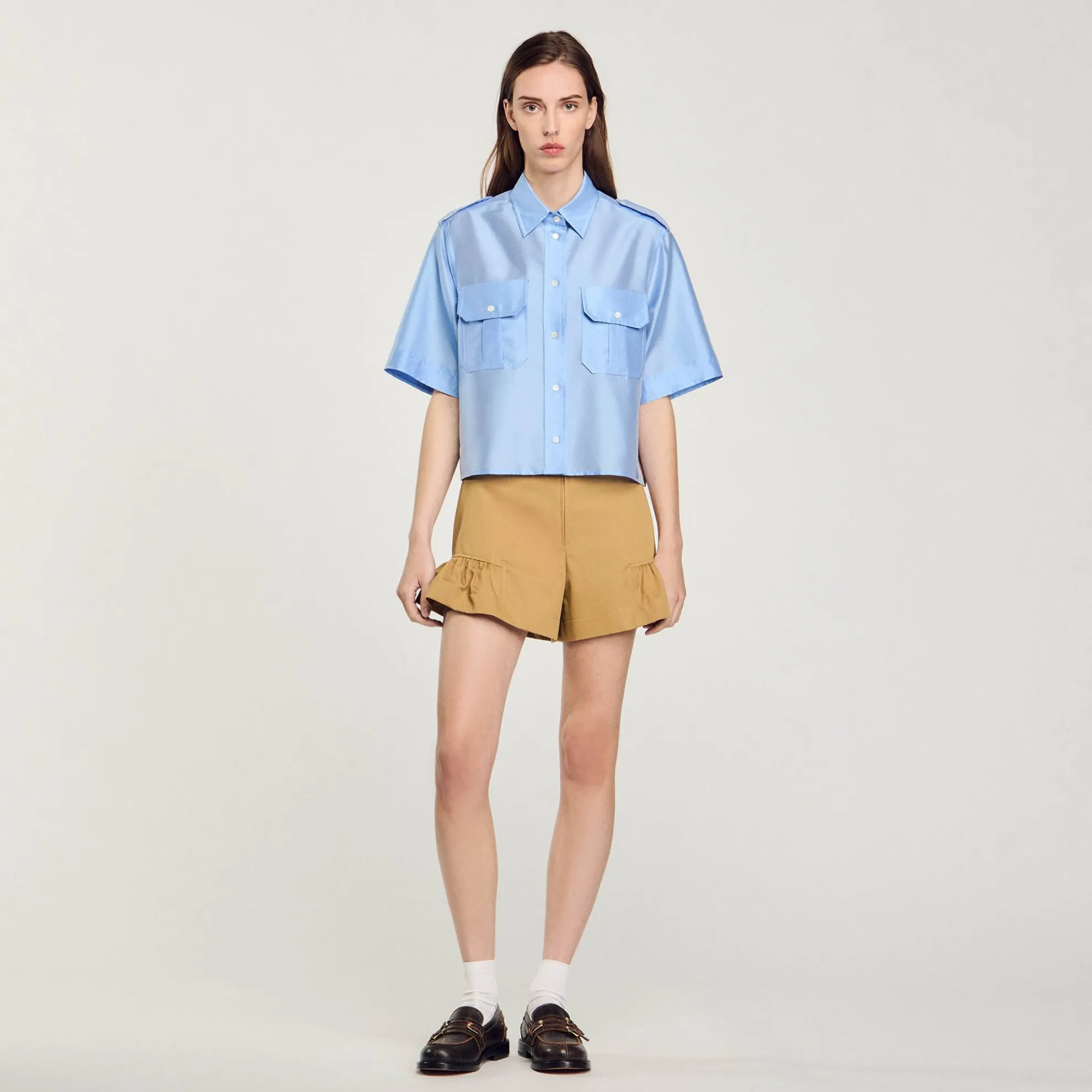 Overhemdblouse 2 Stoffen