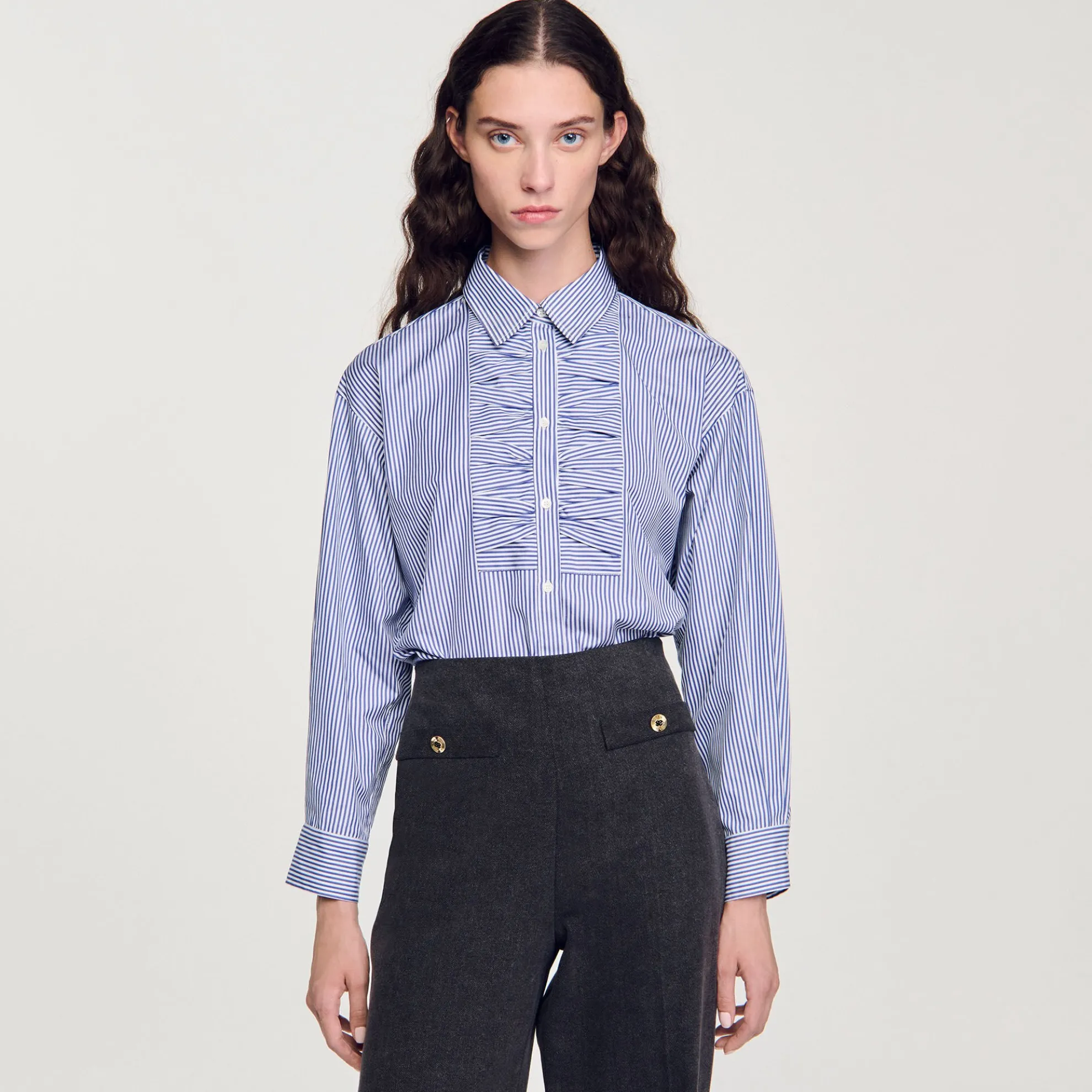 Overhemdblouse Geruit Met Stras