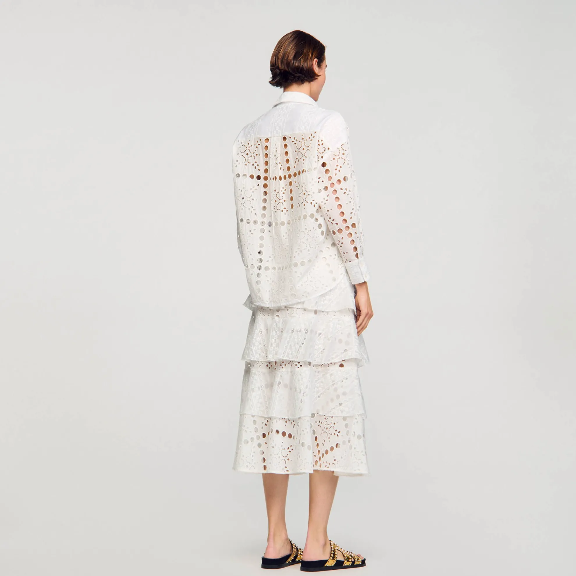 Overhemdblouse Met Engels Borduurwerk