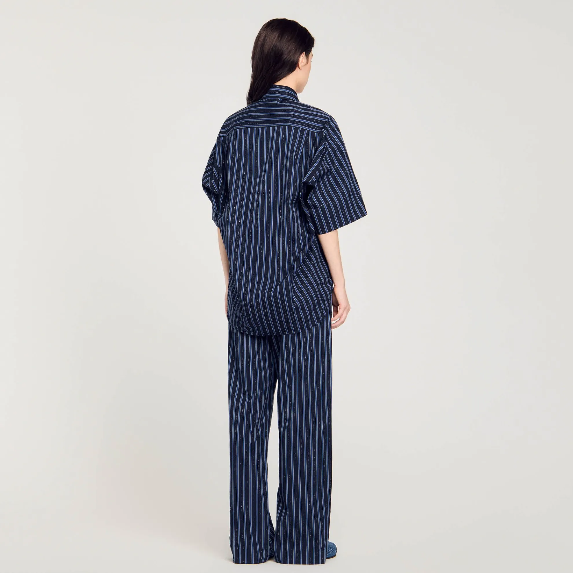 Overhemdblouse Met Stras En Stropdas