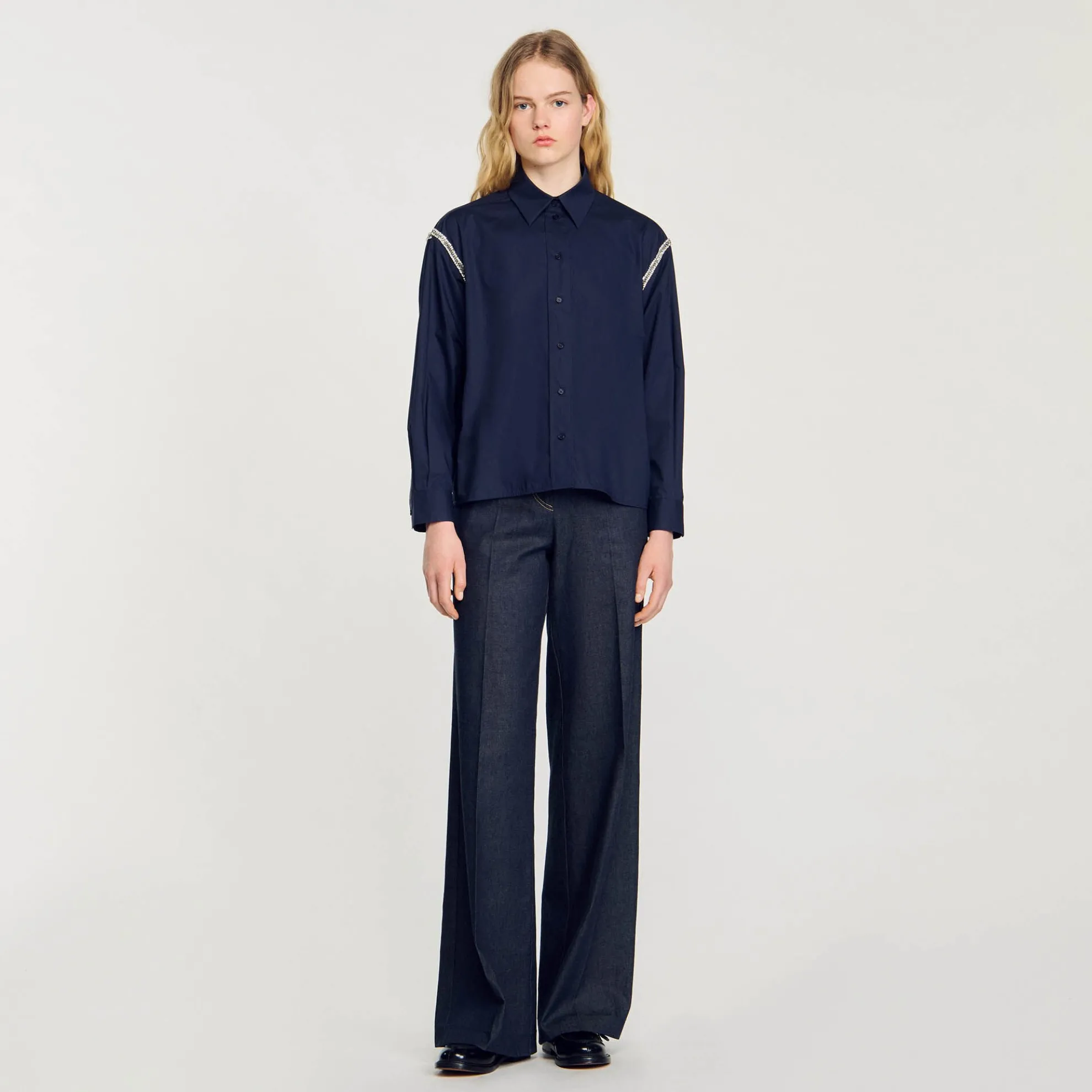 Overhemdblouse Met Stras