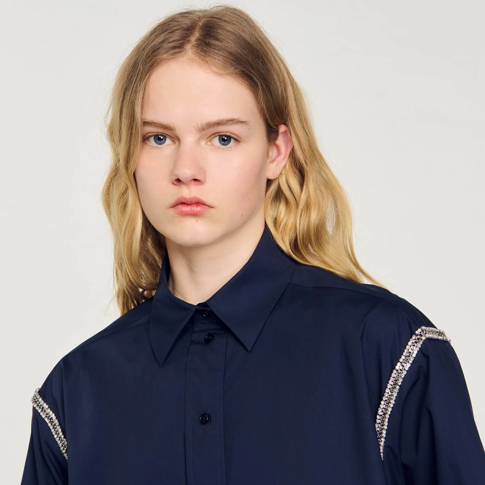 Overhemdblouse Met Stras