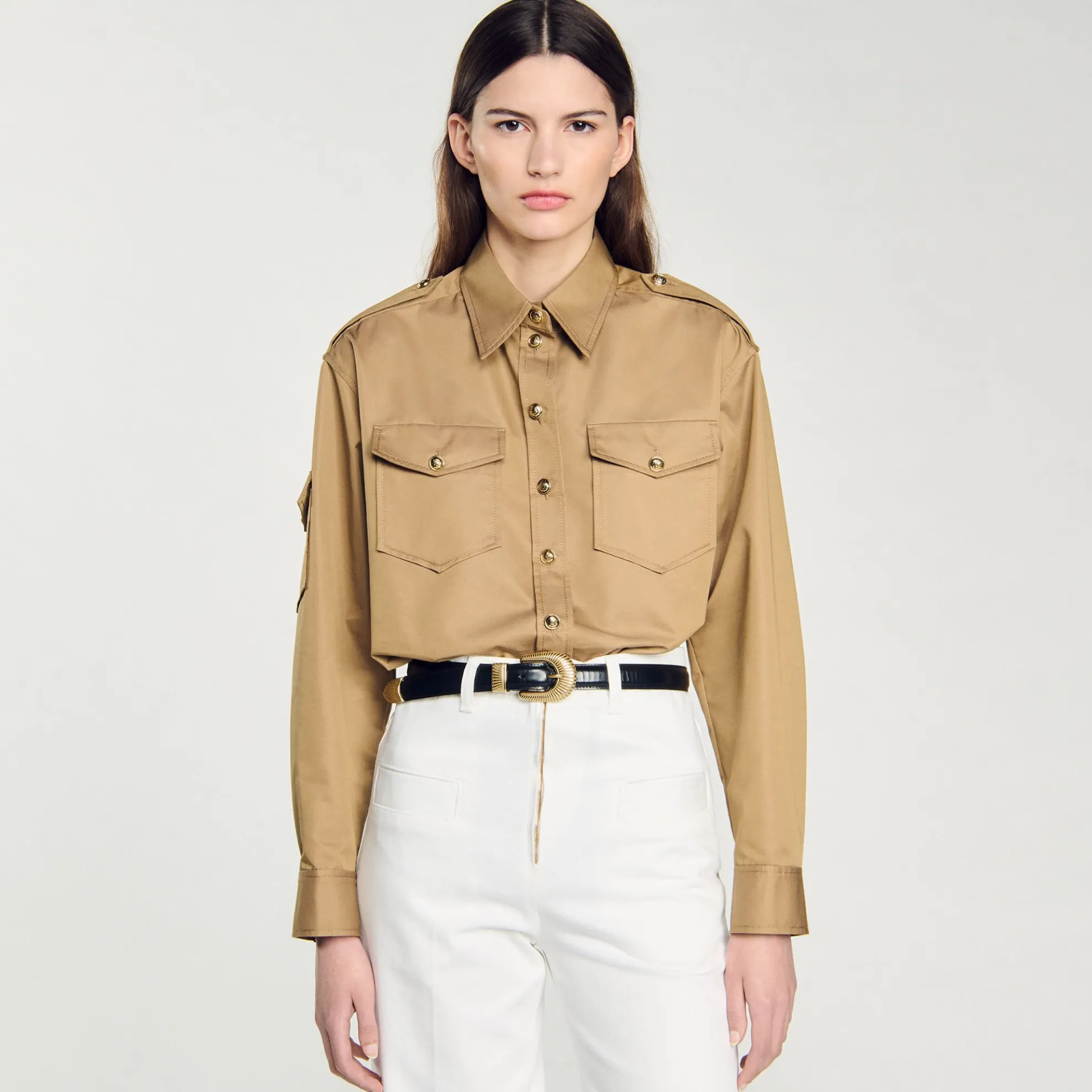 Overhemdblouse Met Zakken