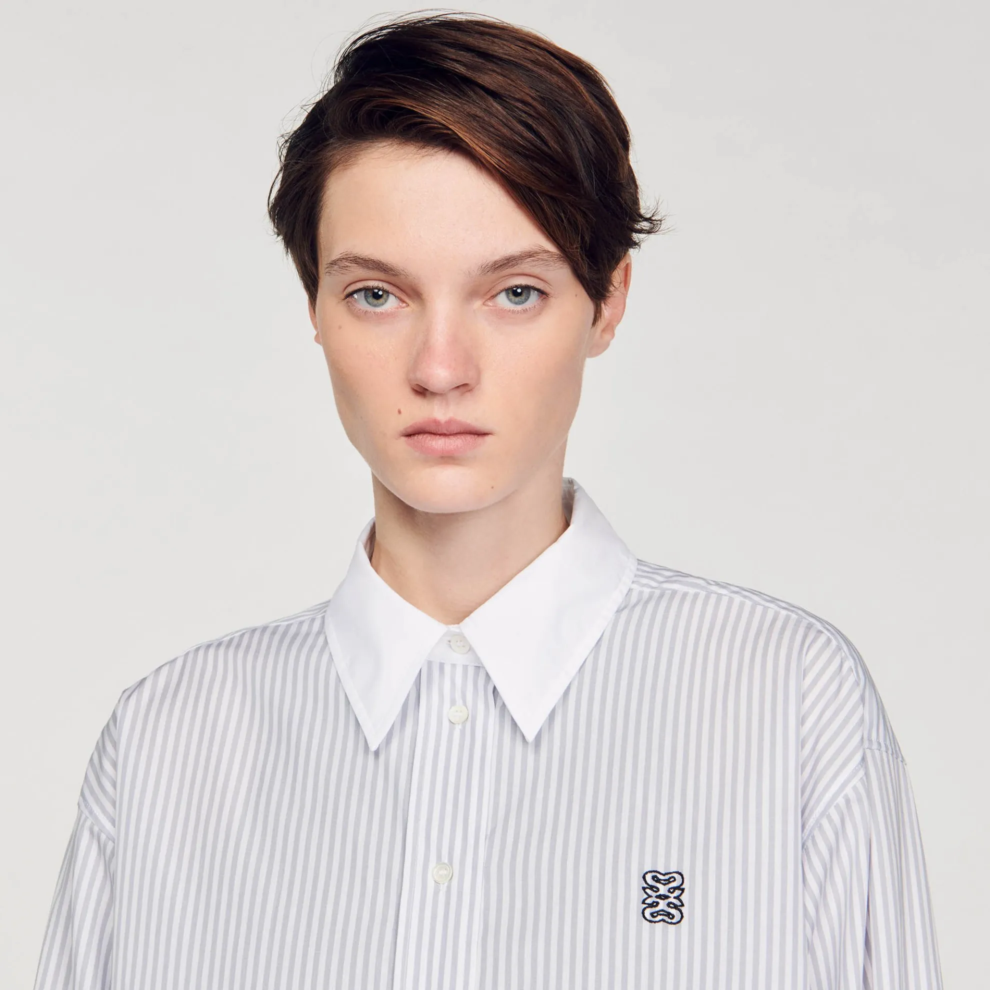 Overhemdblouse Oversized Met Strepen