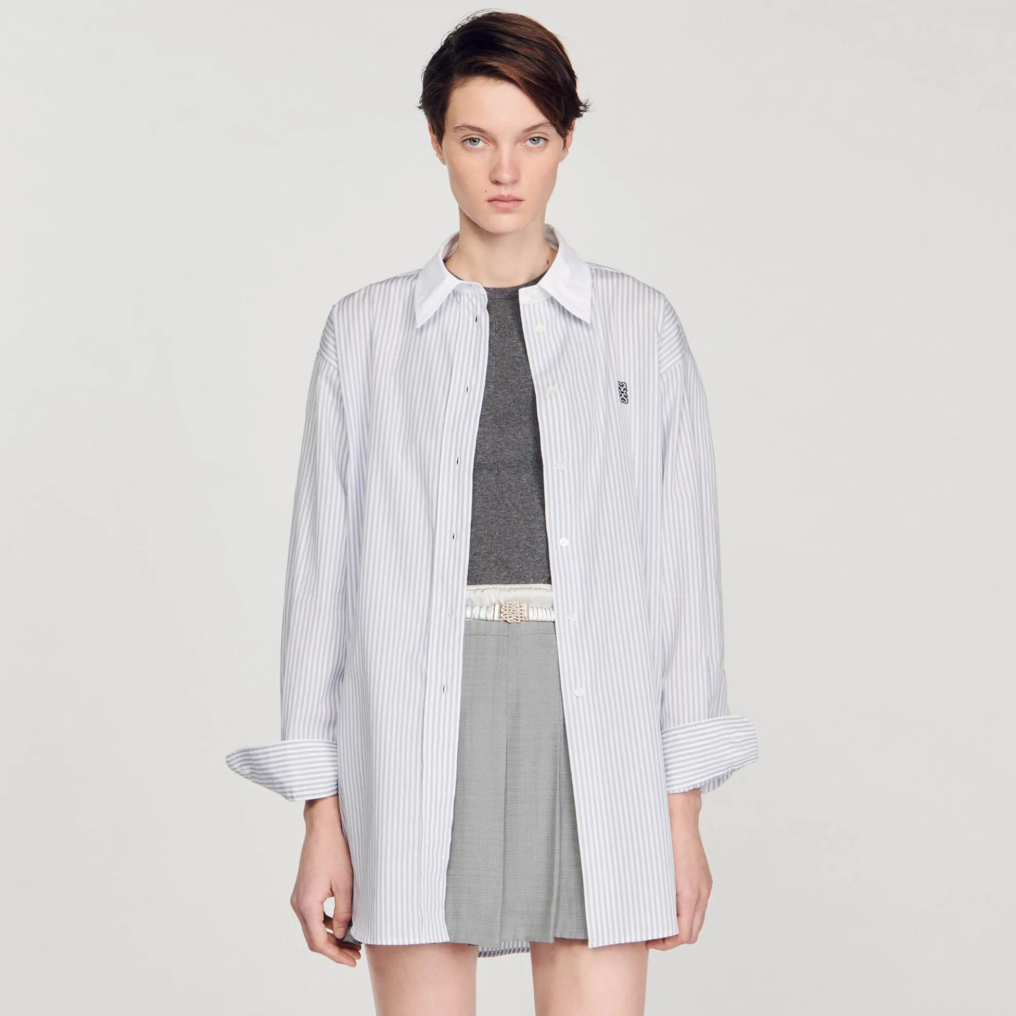 Overhemdblouse Oversized Met Strepen