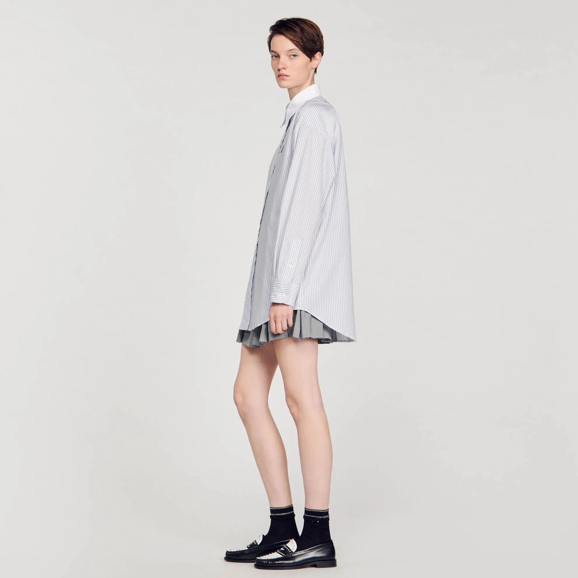 Overhemdblouse Oversized Met Strepen