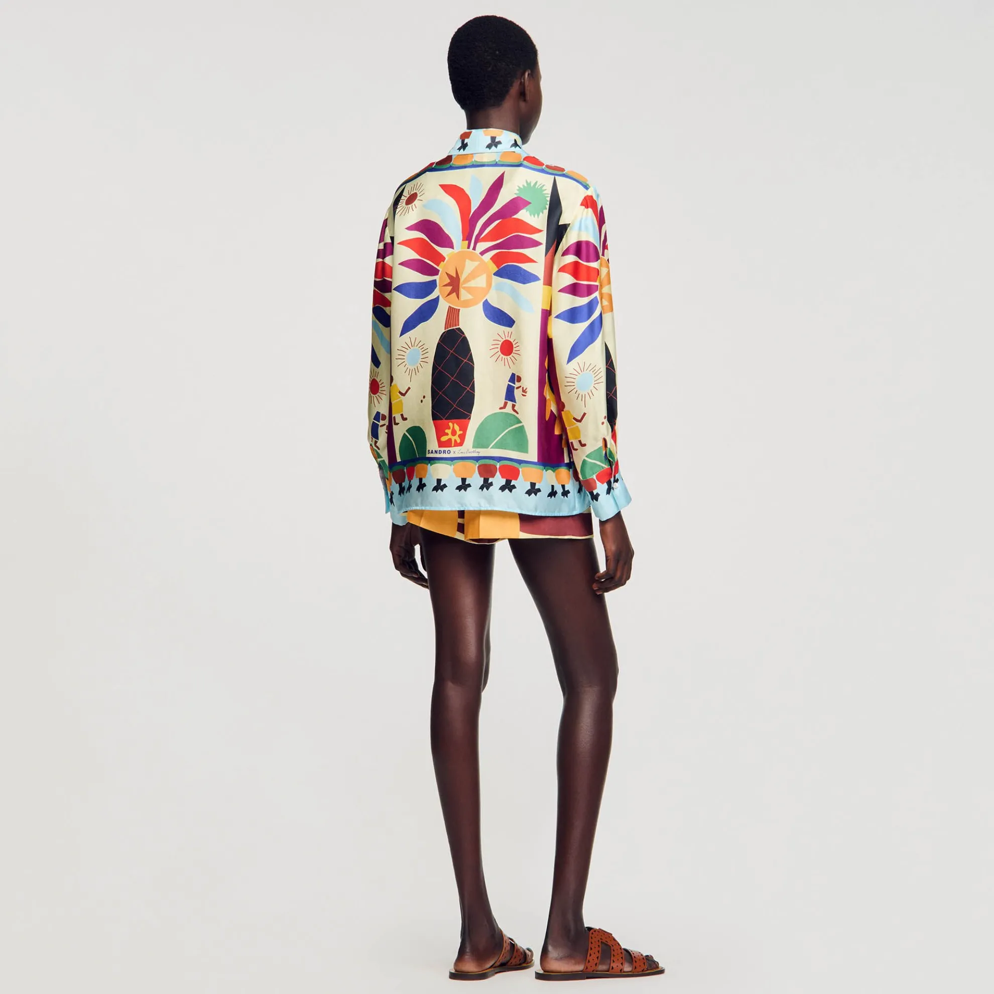 Overhemdblouse Zijde Print