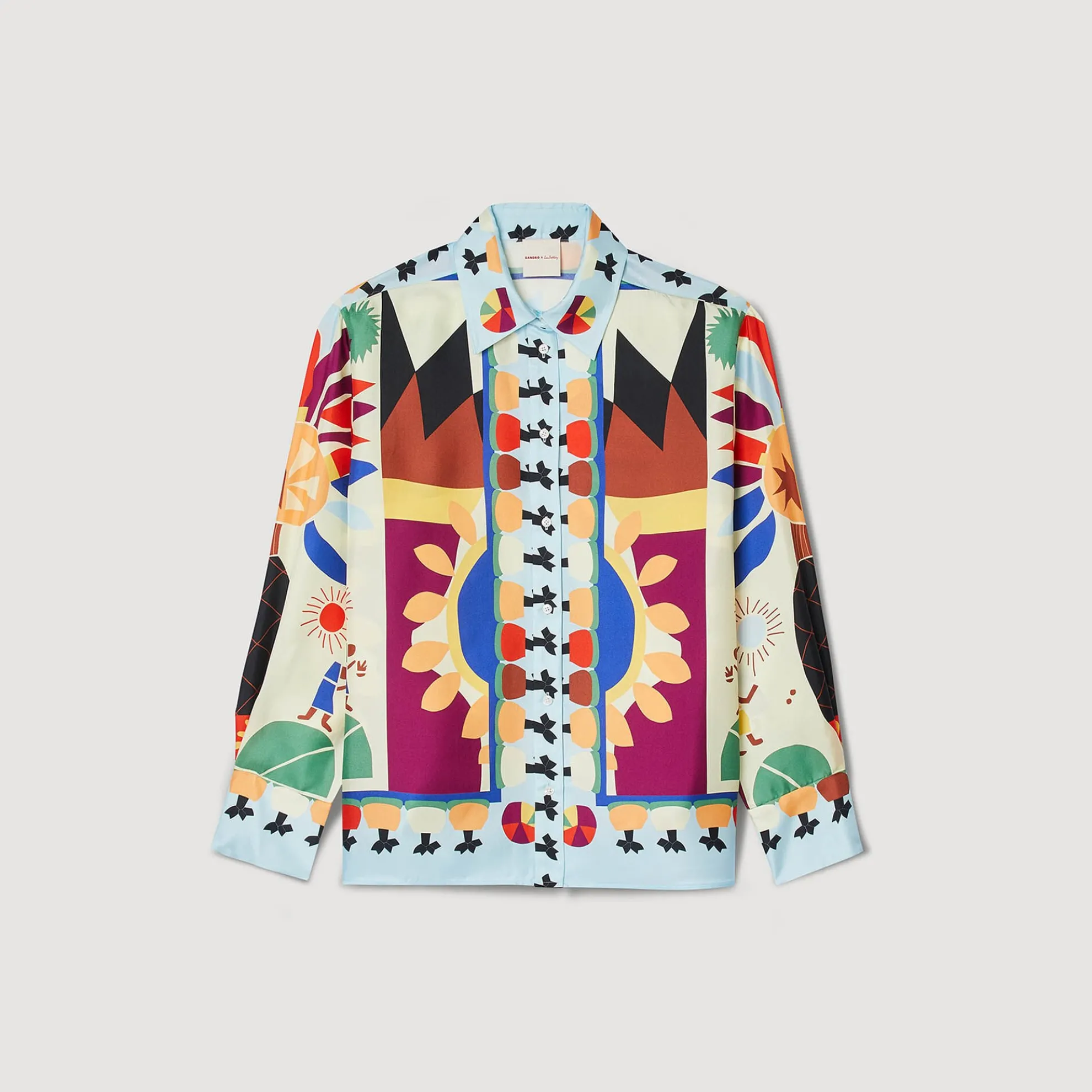 Overhemdblouse Zijde Print