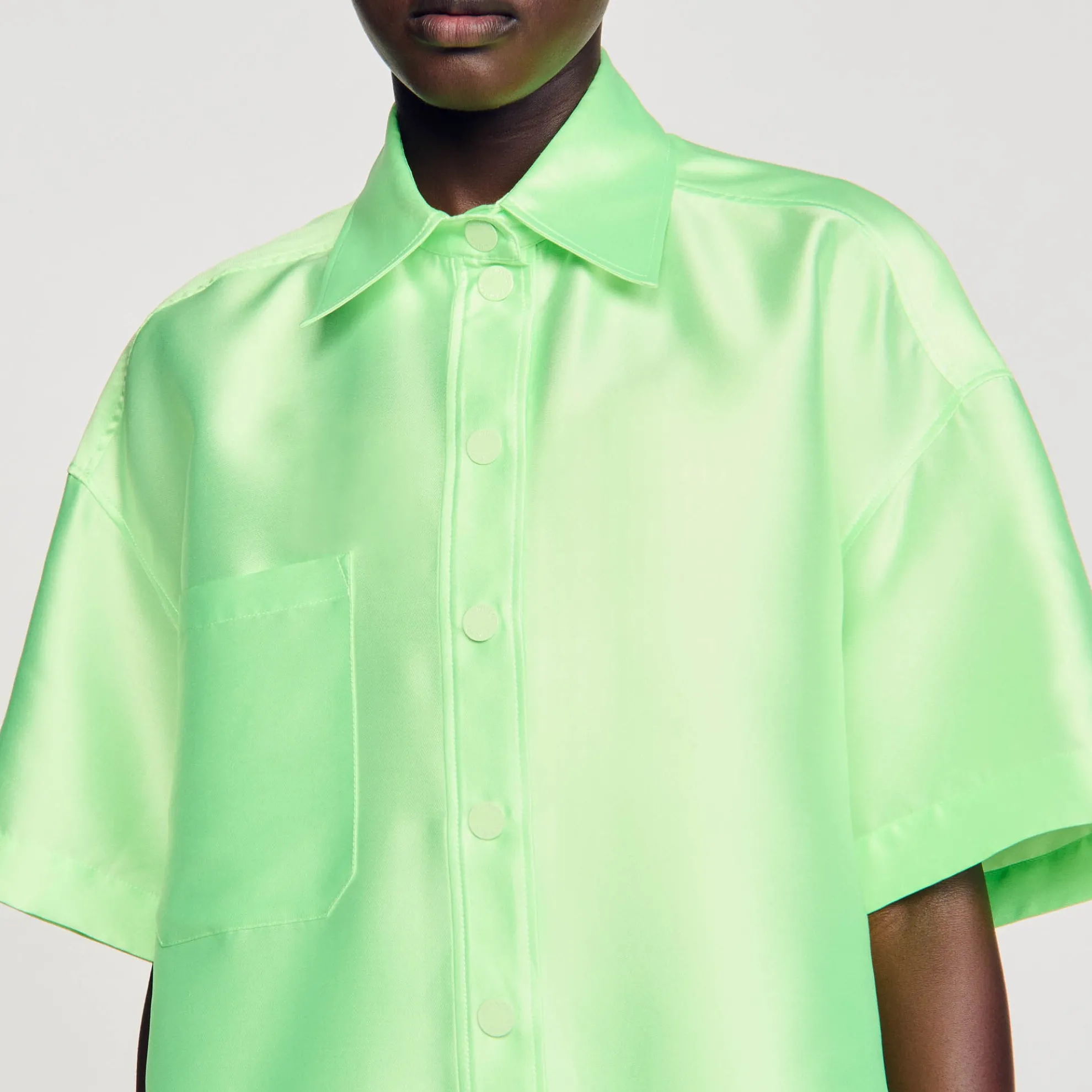 Oversized Satijnen Blouse