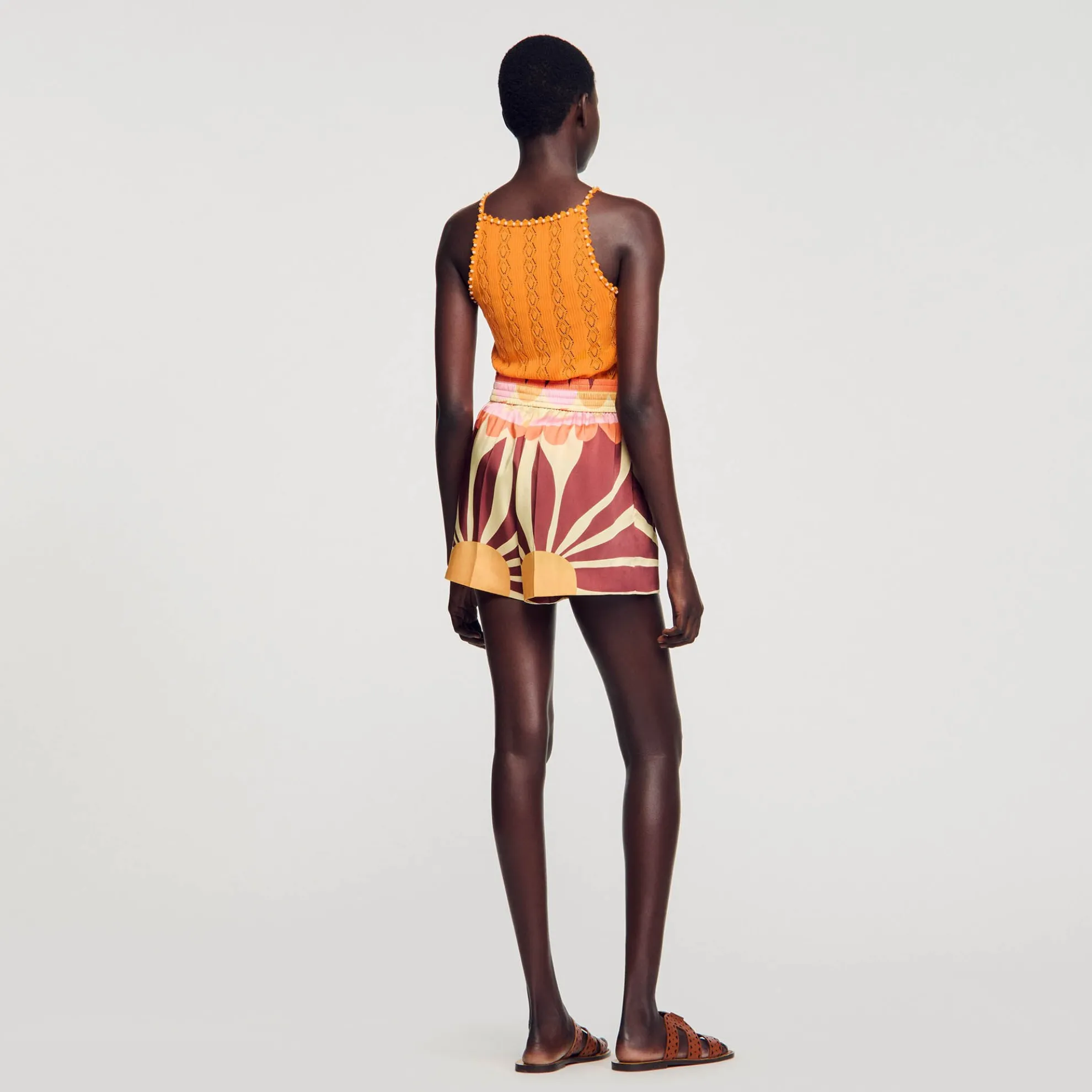 Satijnen Short Met Print