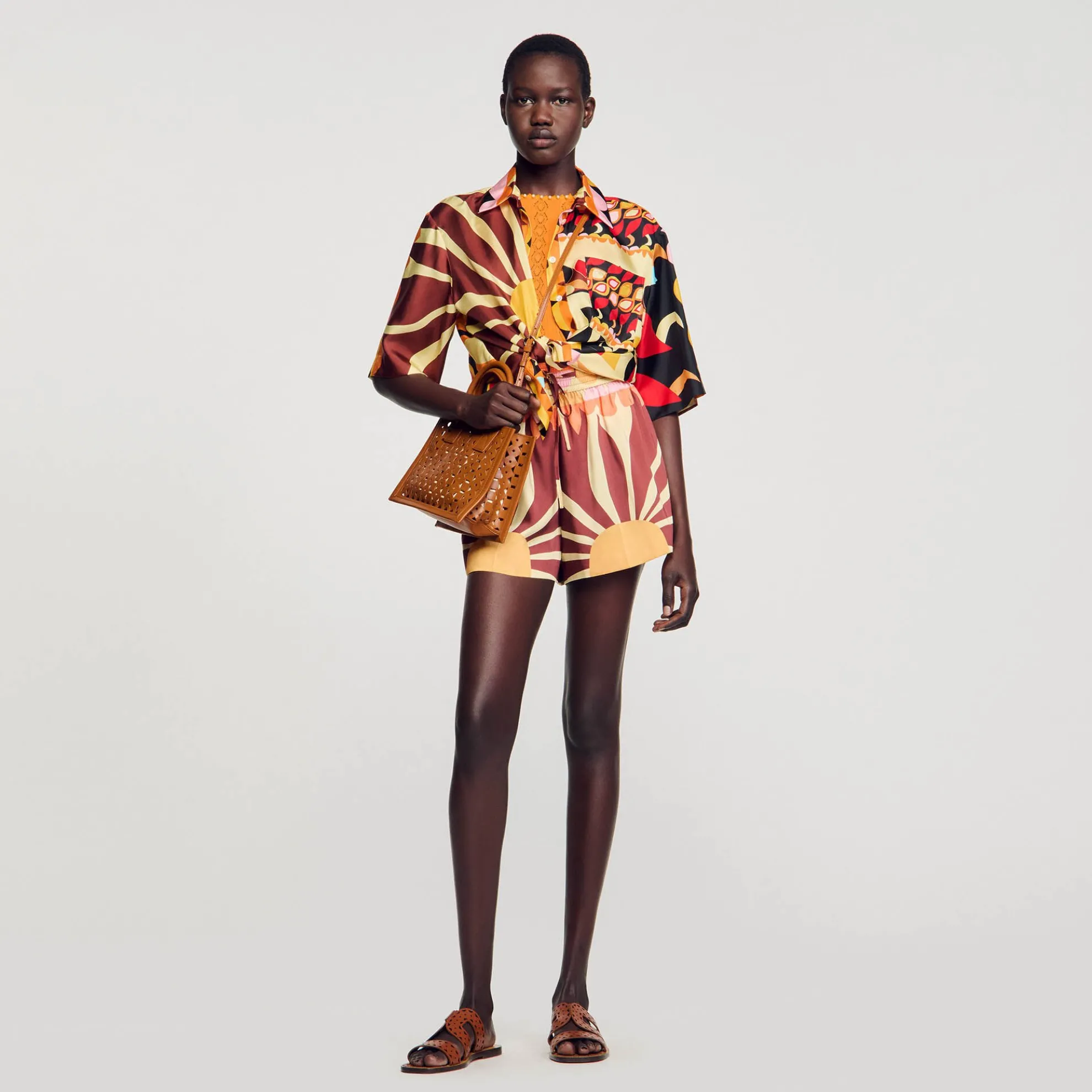 Satijnen Short Met Print