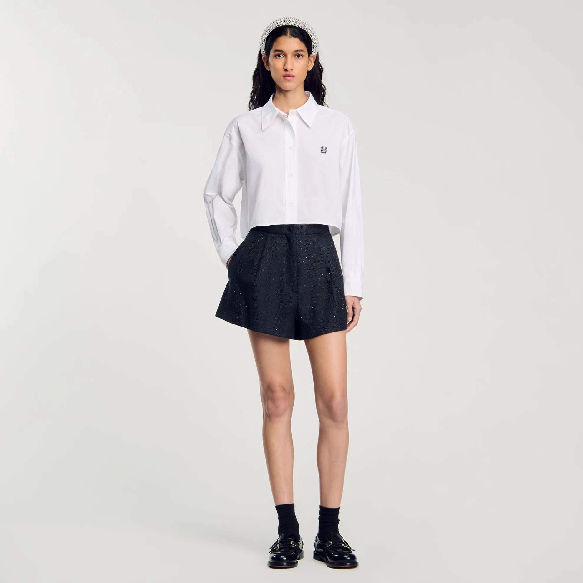 Short Met Visgraatmotief