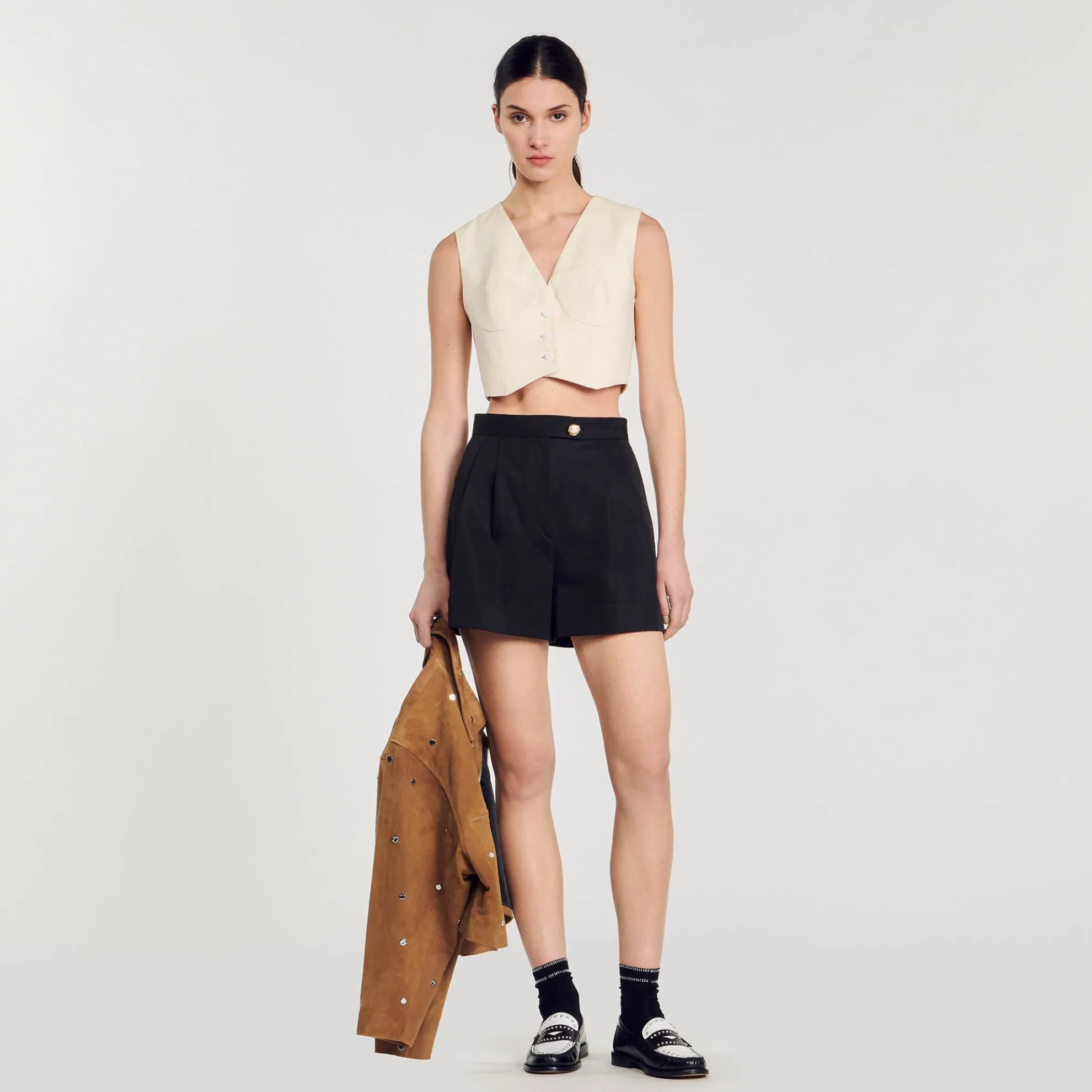 Shorts Van Gabardine Stof