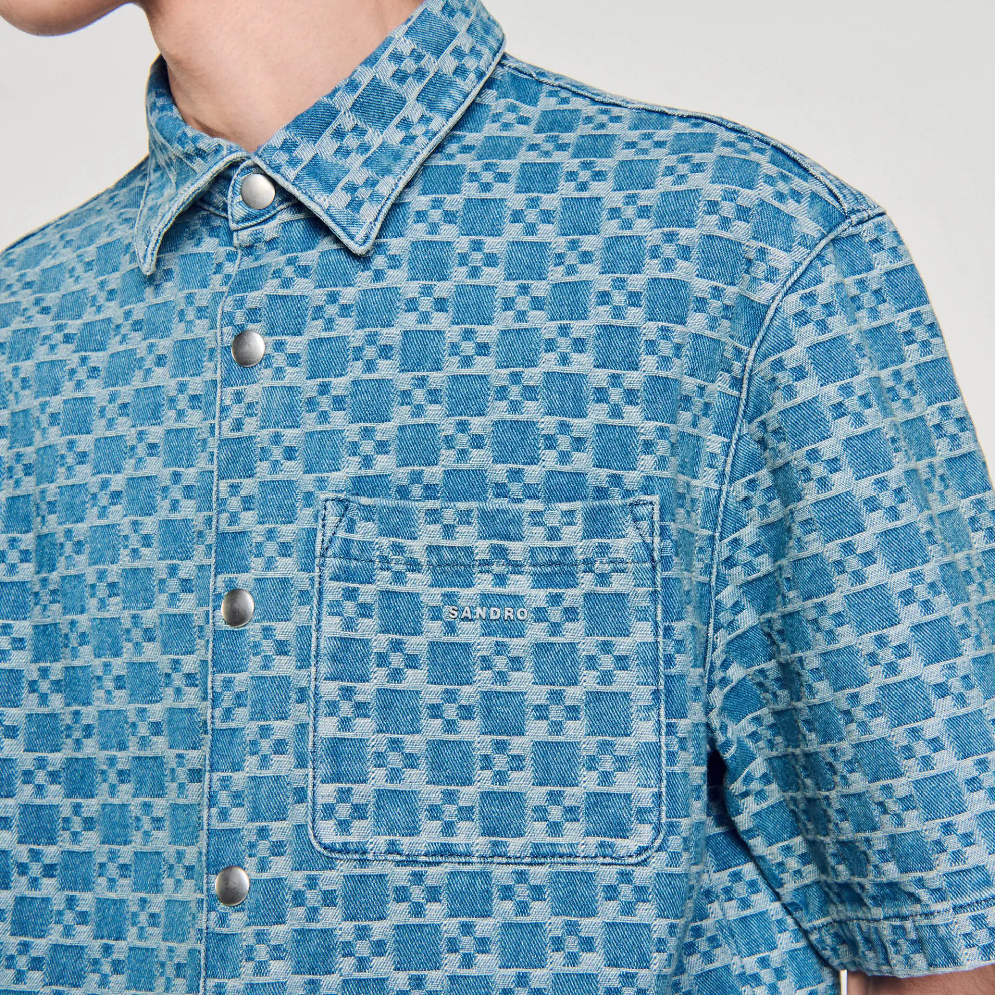 Square Cross Denim Overhemd